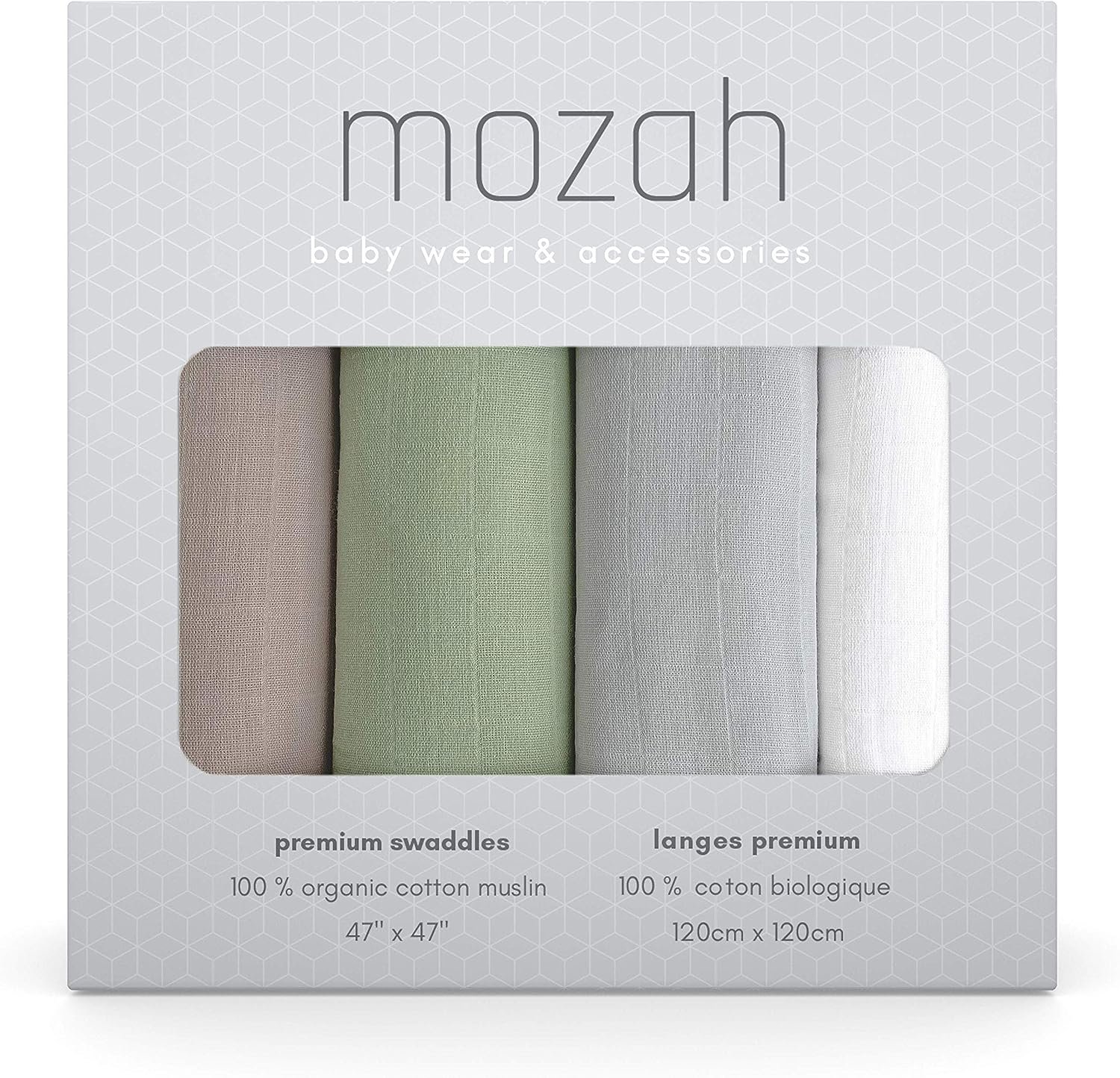 mozah organic muslin cotton swaddle blankets