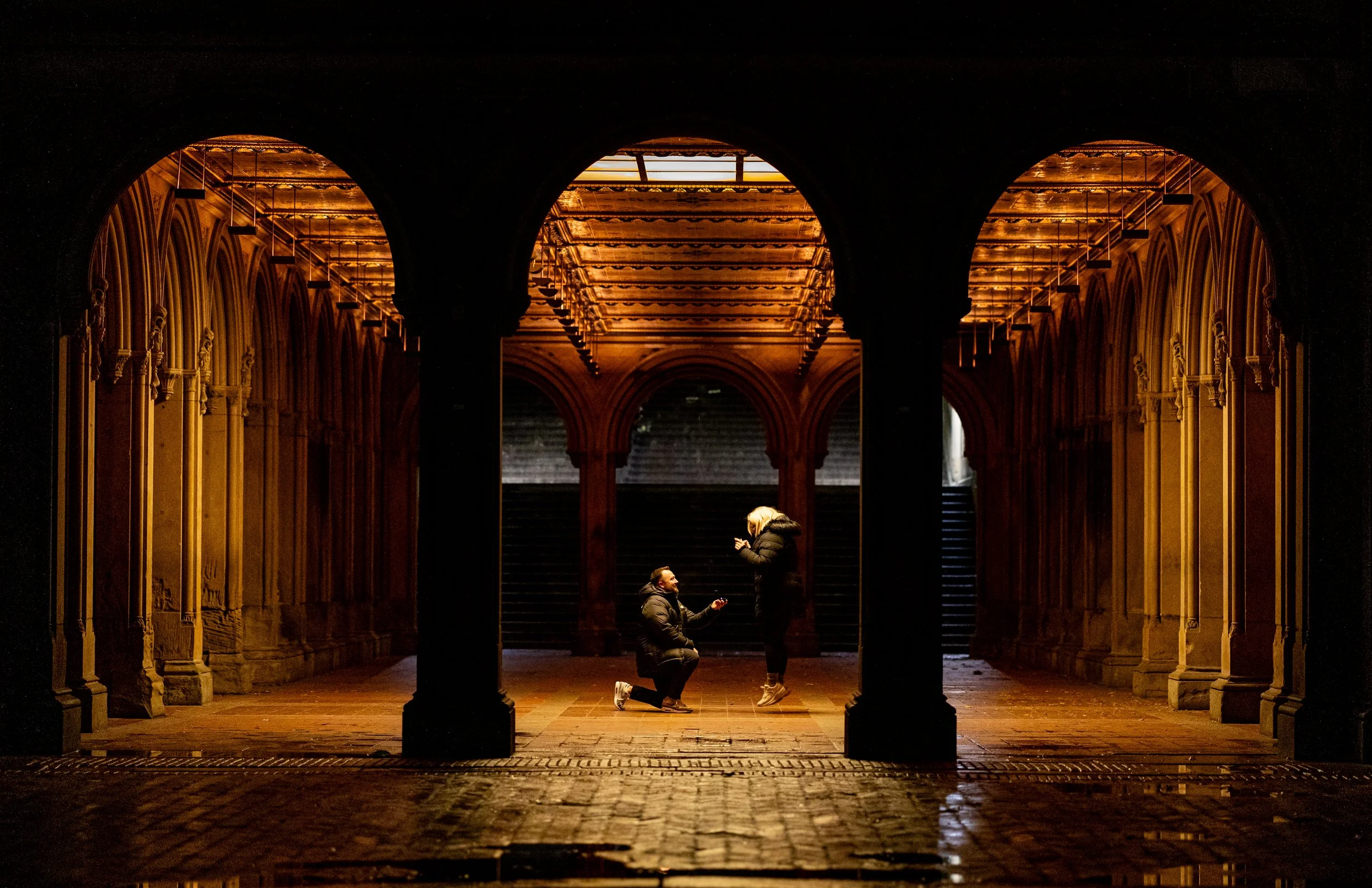 Secret Mission in Central Park: Capturing Samuel &amp; Bethany’s Surprise Proposal at Bethesda Terrace