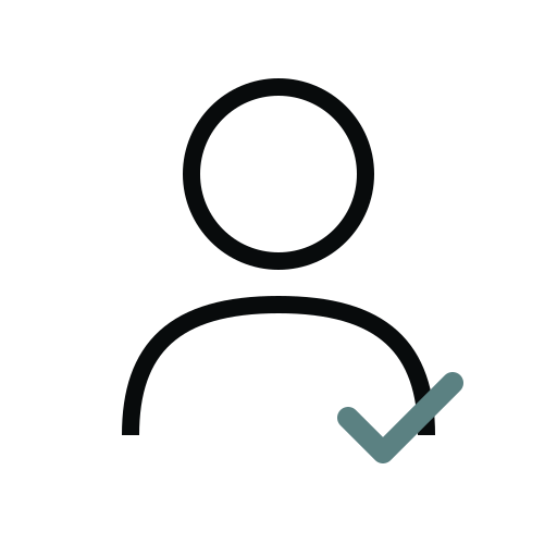 Silhouette of a person with a checkmark