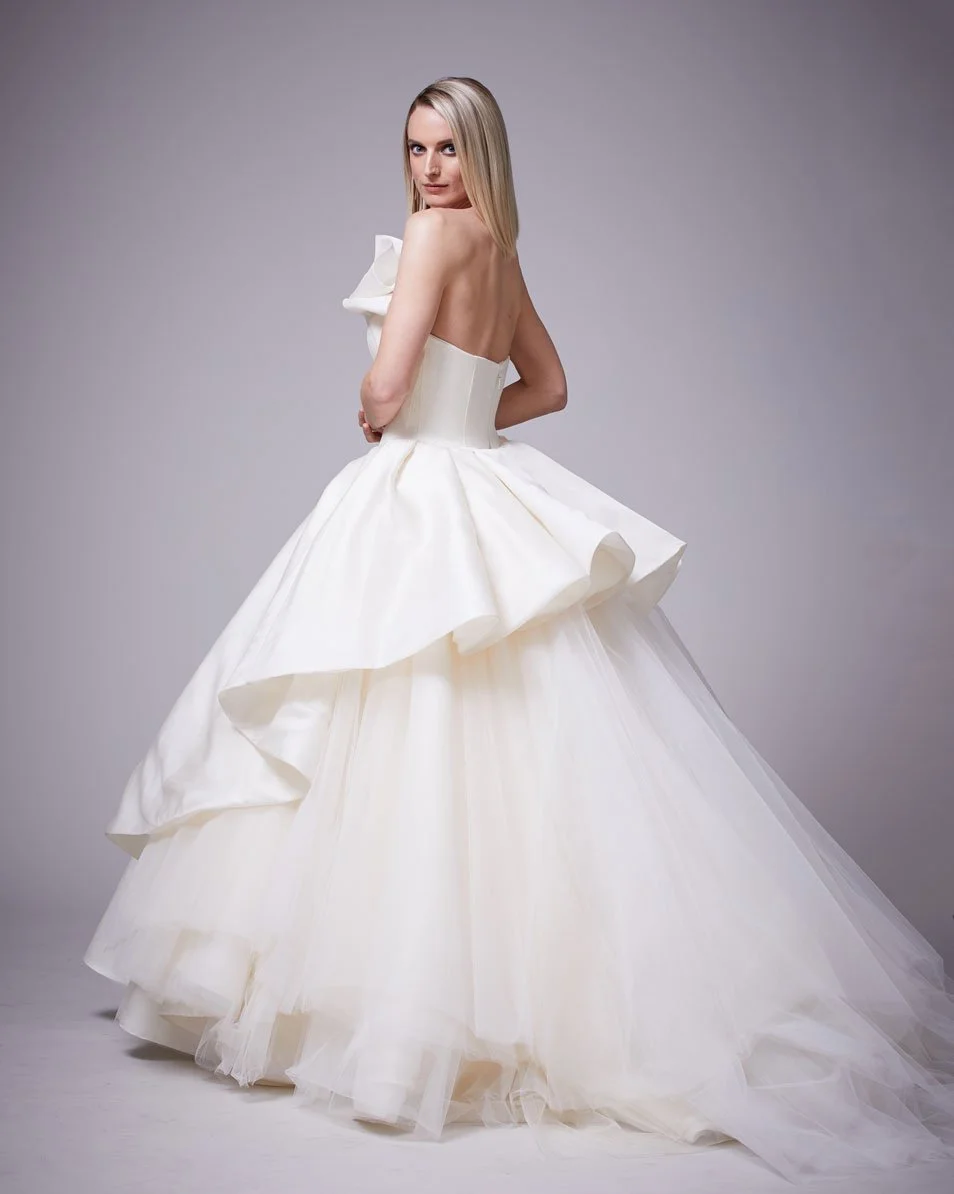 Tiered Ballgown with draping