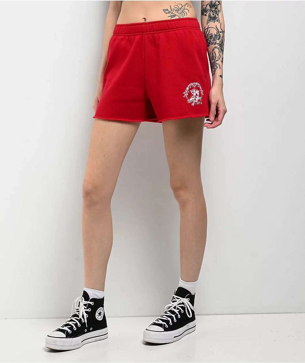 Freeworld-Juliet-Cutoff-Red-Sweat-Shorts-_395228-front-US.jpg