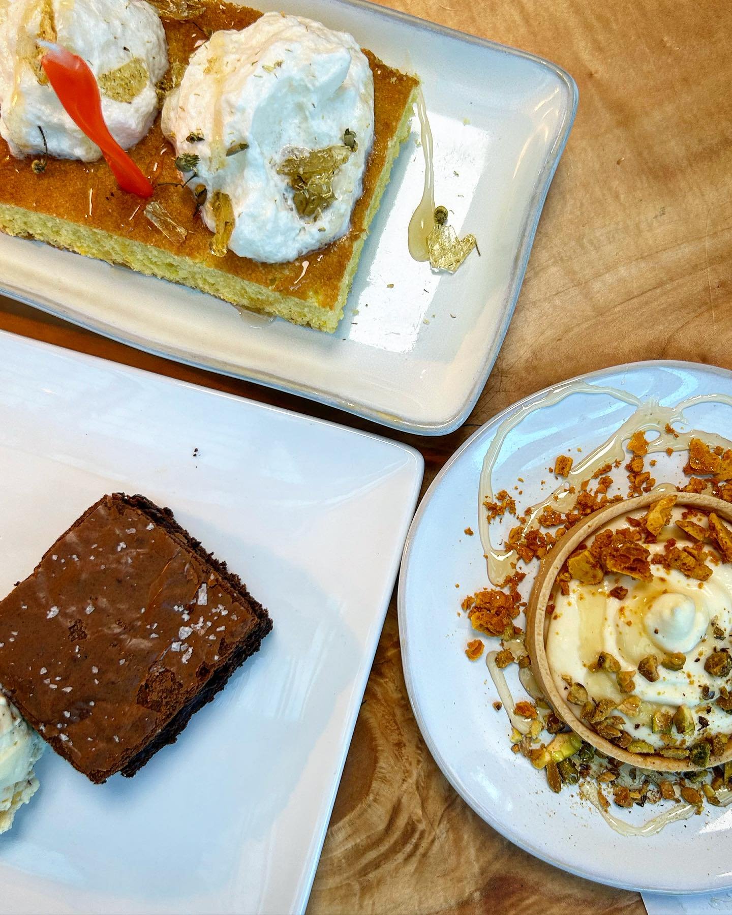We&rsquo;ve got the desserts if you just wanna come eat your 🌧️ day, sad feelings. Take one dark chocolate brownie, lemon cake, and a milk &amp; honey&hellip;that should do the trick.
