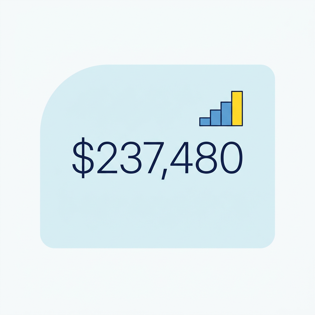 Stylized graphic with ascending blue bars and a yellow accent on the tallest, indicating accumulated savings.