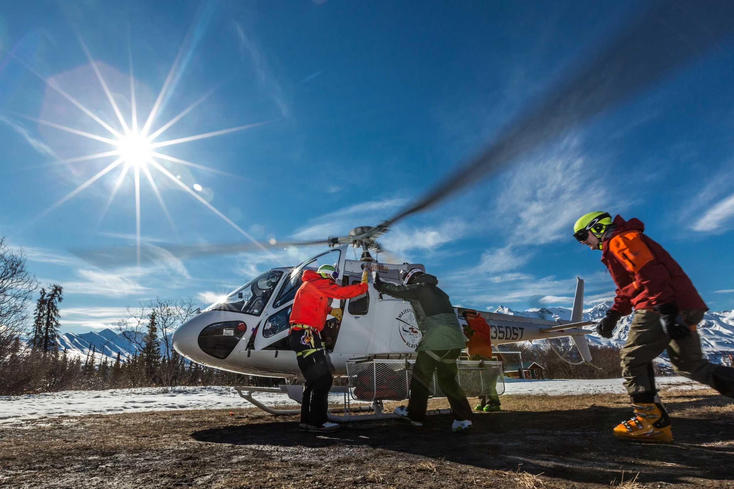 Helicopter tourism company commercial photo shoot.