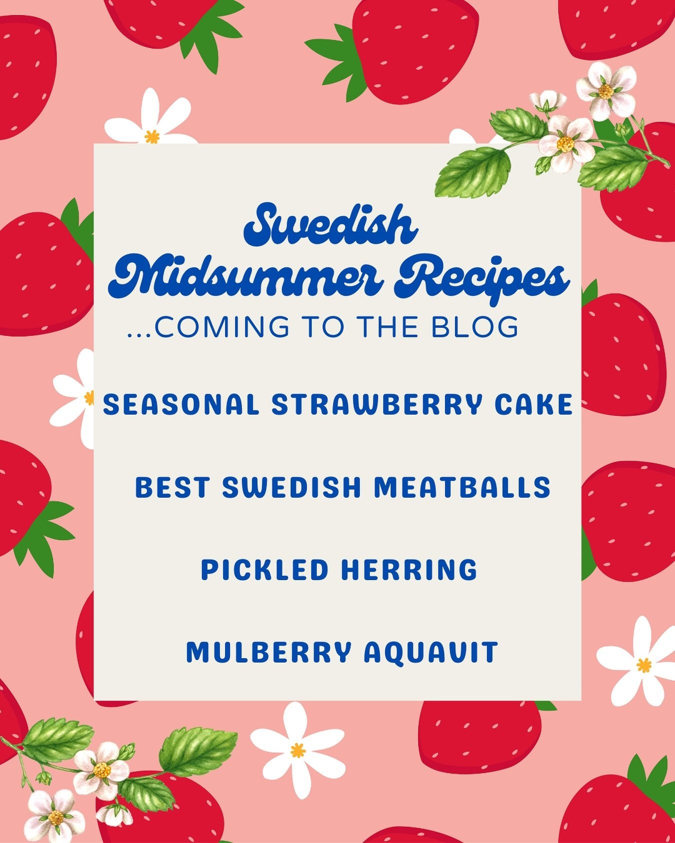 Cannot WAIT to share my Swedish Midsummer recipes with you on the blog! And who knows, maybe some of these dishes might end up on a secret menu at my pop ups throughout the month of June 👀

Midsummer is one of the most celebrated holidays in Sweden 