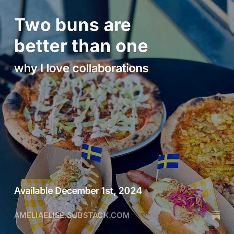 Link in bio to subscribe to my weekly Substack! This free newsletter goes straight to your inbox every Sunday morning and covers random musings of an ex tech Gemini Swedish hot dog chef whose brain is 50% turkey this weekend. 

Going to be a good one
