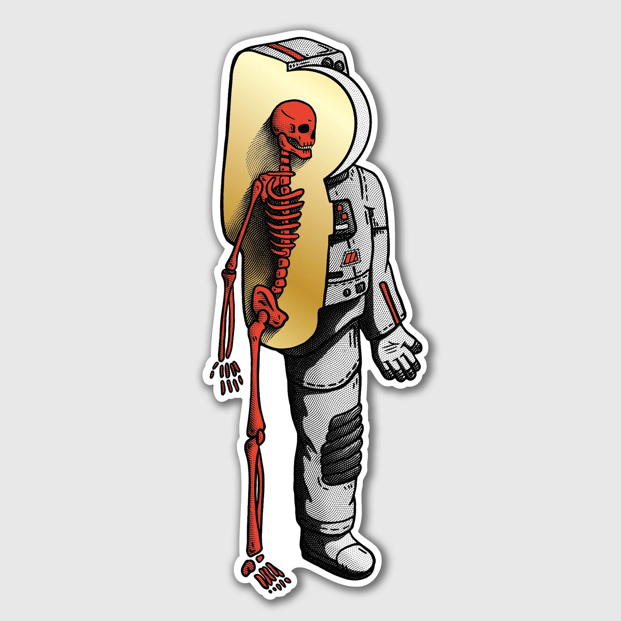 Skellynaut Matte Gold Mirror Sticker