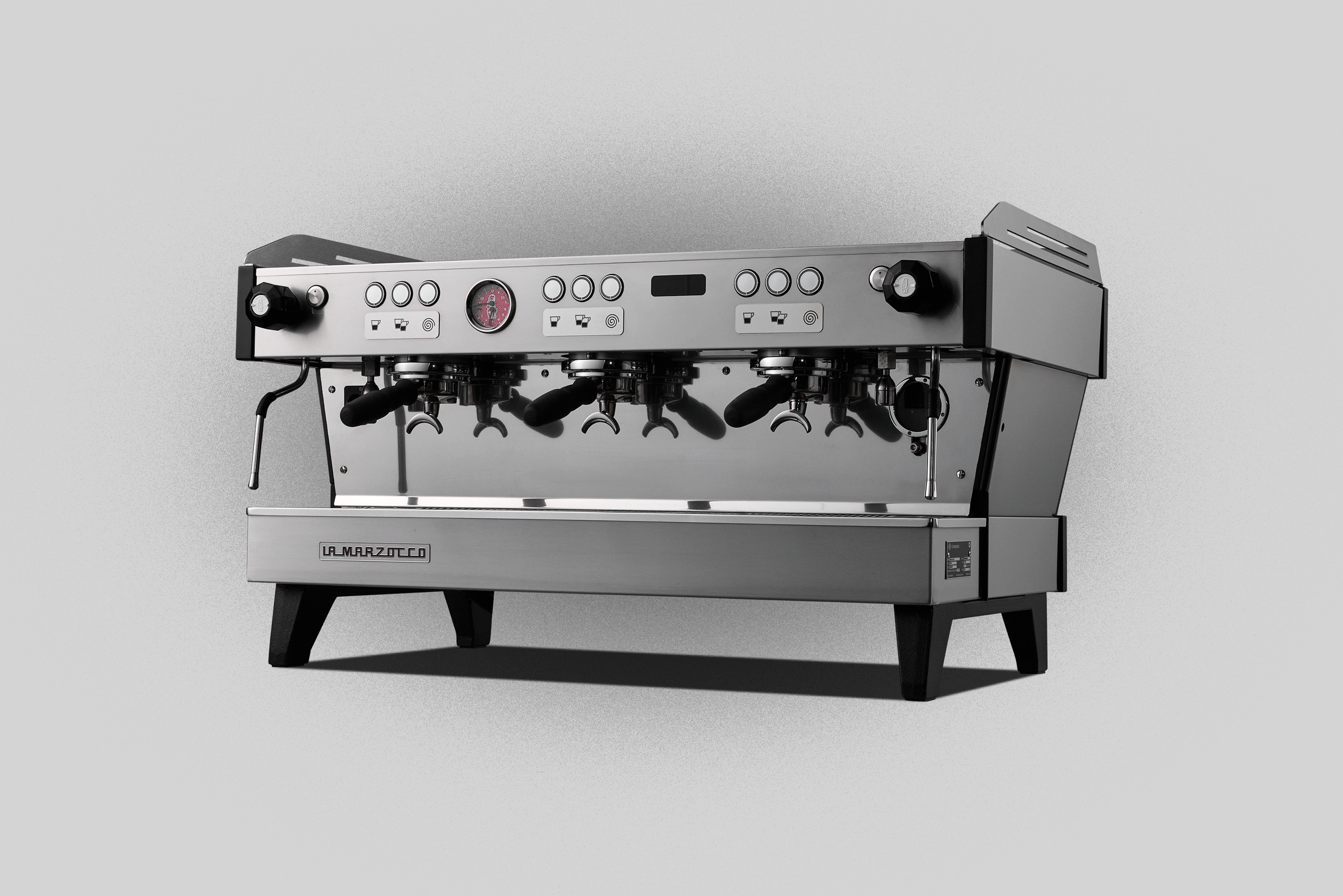 Professional La Marzocco Linea PB espresso machine subtly rotating in gif animation