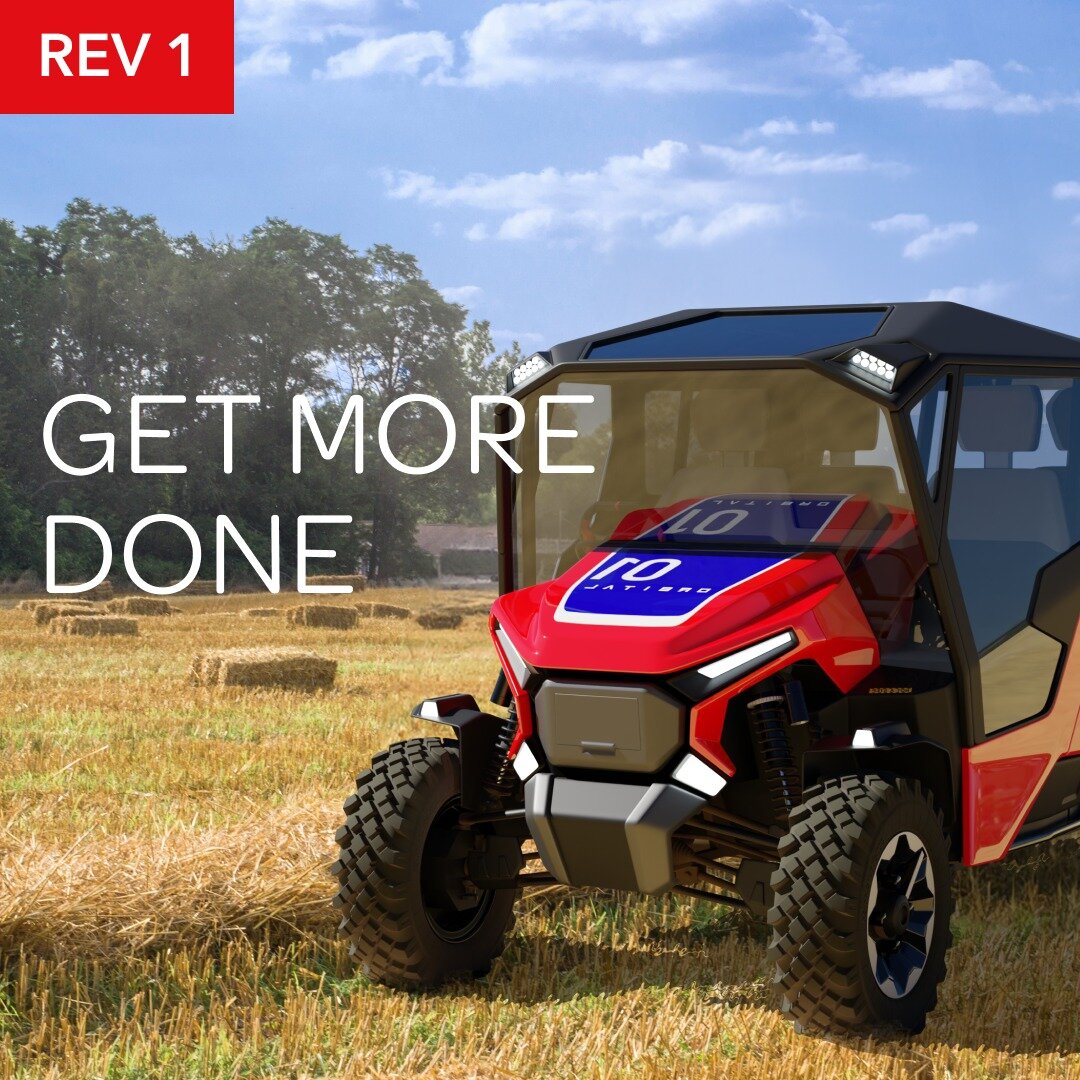 American Innovation, American Muscle 🇺🇸

Meet the REV 1: the most capable and most dependable utility side-by-side.

Go up to 200 miles on a charge. Tow 3500 pounds and carry 1500 pounds. And keep your tools ready for action with onboard 120/240V p