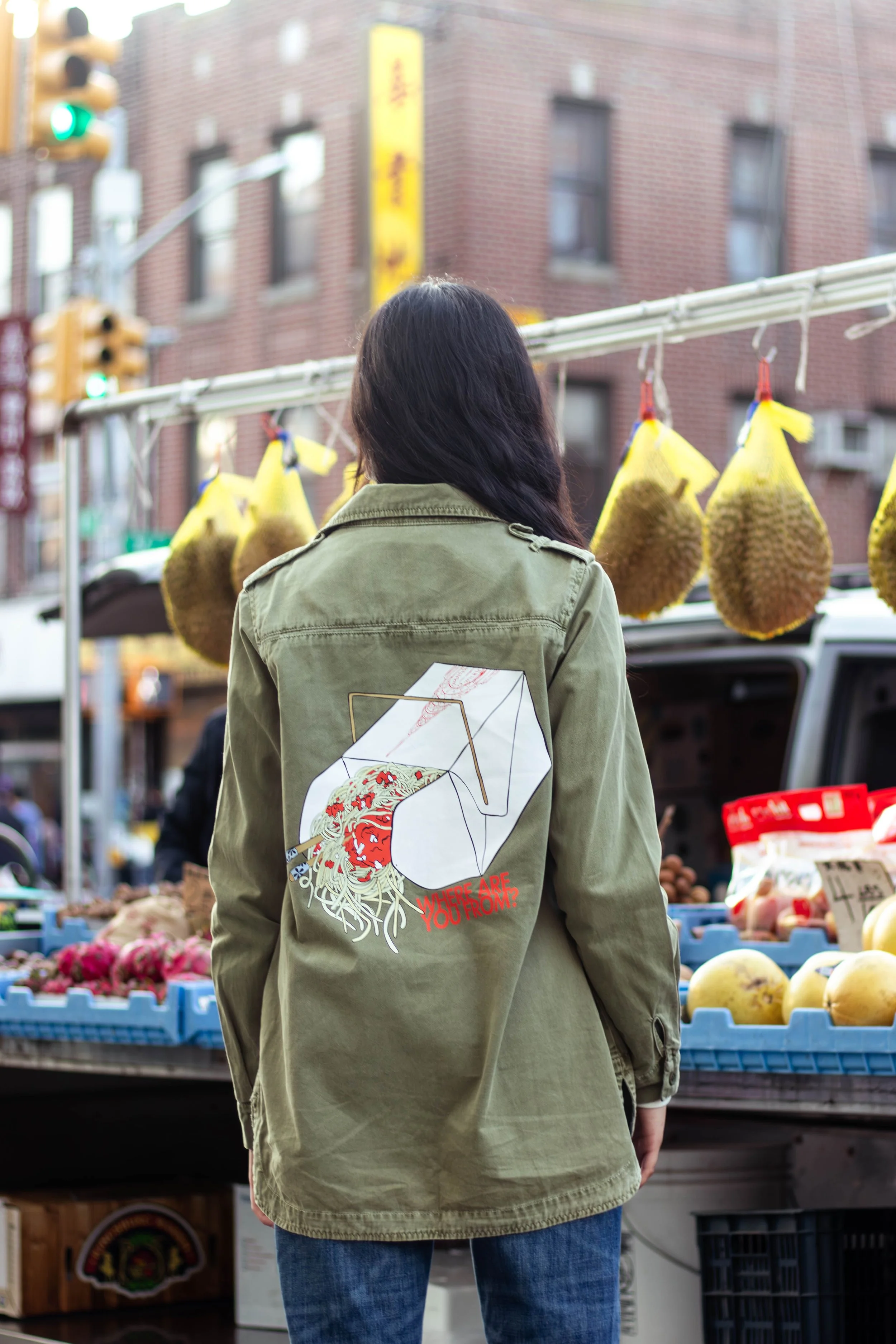 Takeaway Art Military Style Jacket