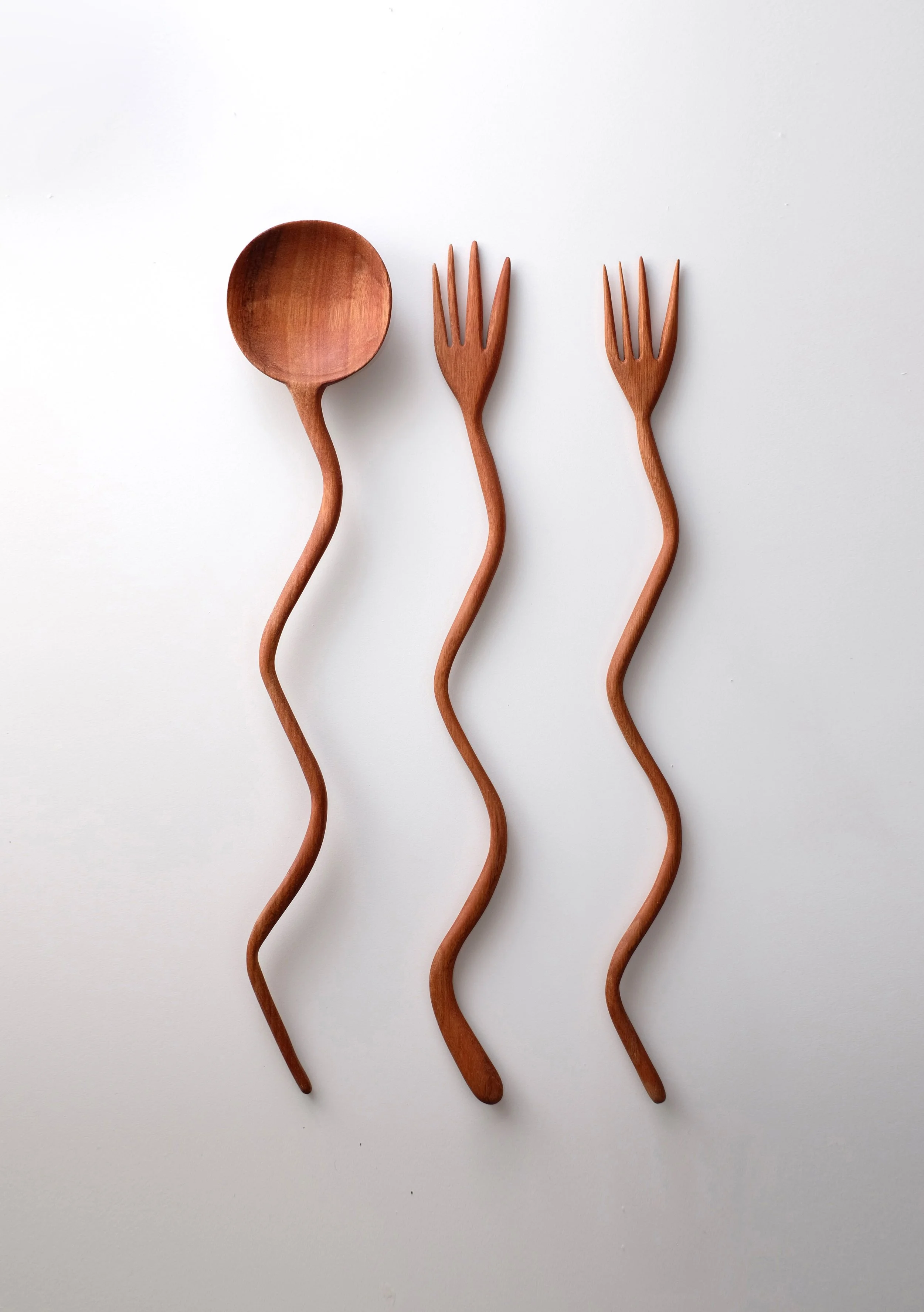 Cucchiaio e forchette in eucalipto