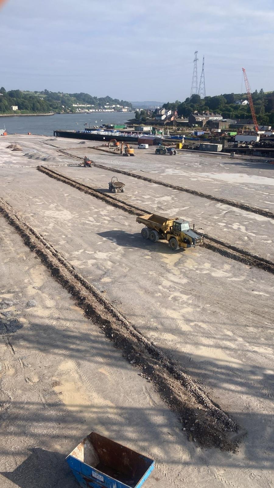 July - Groundworks at a shipyard in Cobh, Cork