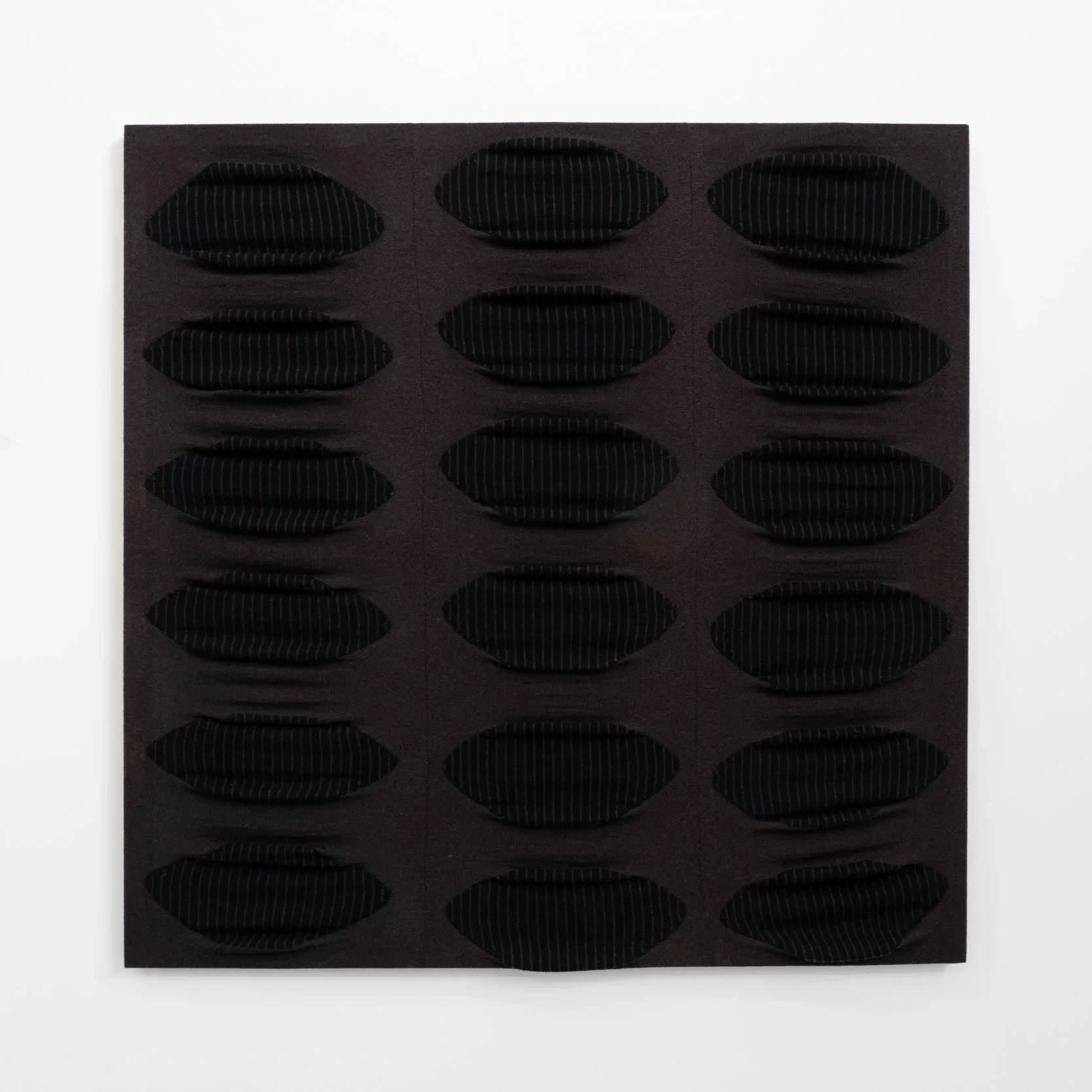 Annie Shead, 'Towers with Ovals', 2026, lambswool and melange wool on wooden frame, 140 x 140cm