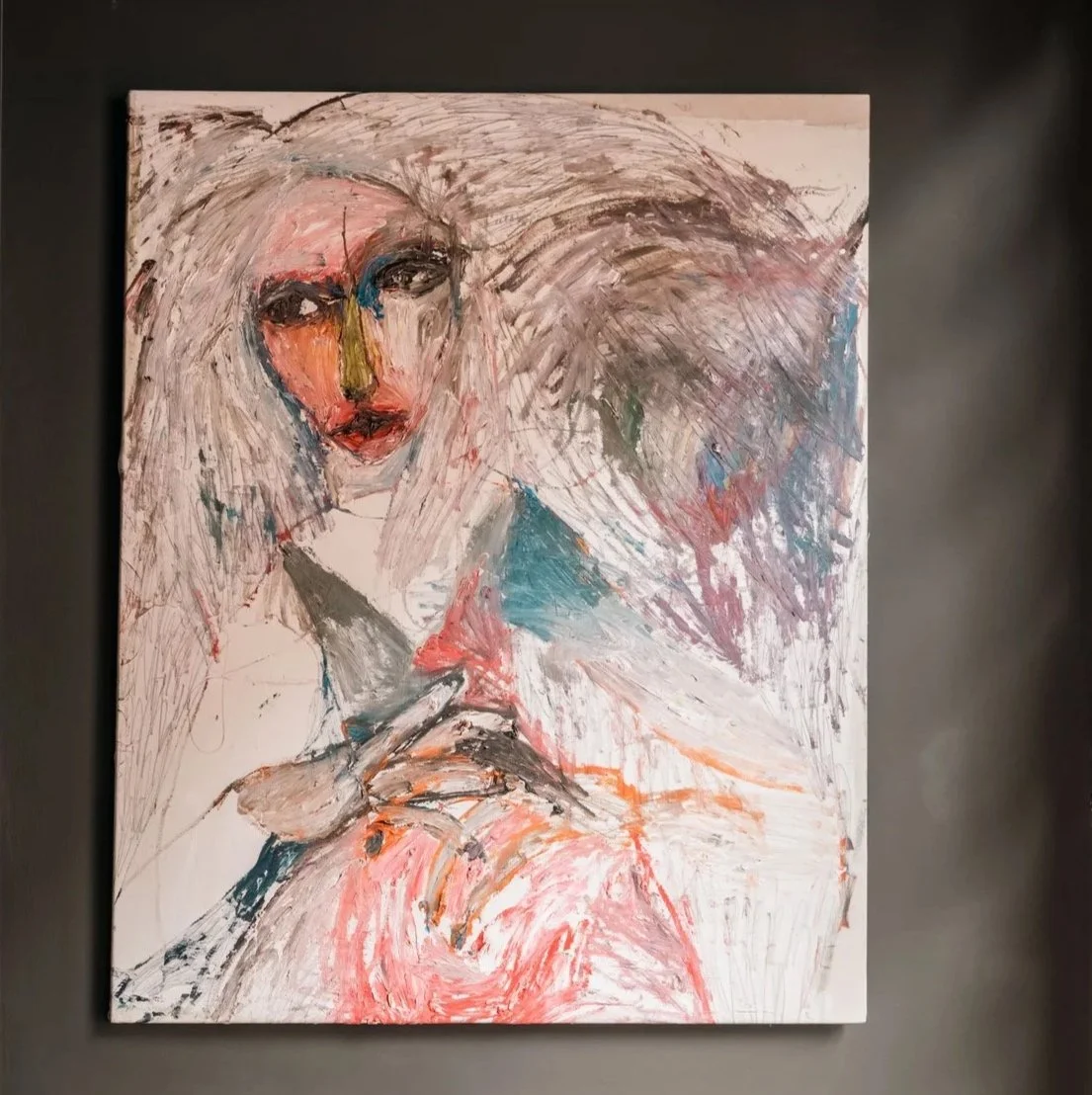 'Fractured Sky Mirror', 2026, oil on canvas, 127 x 101 cm 