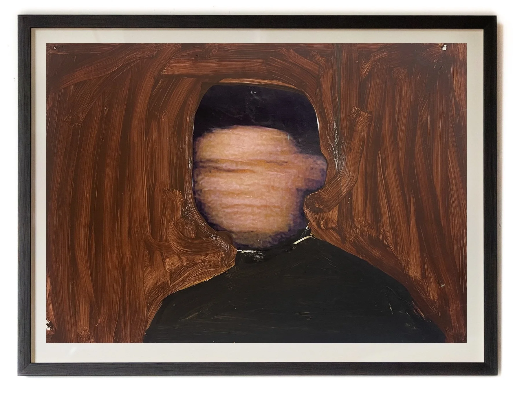 Dan Coombs, 'Man', 2022, acrylic and collage, framed 61 x 81.5 cm / 24 x 32 in