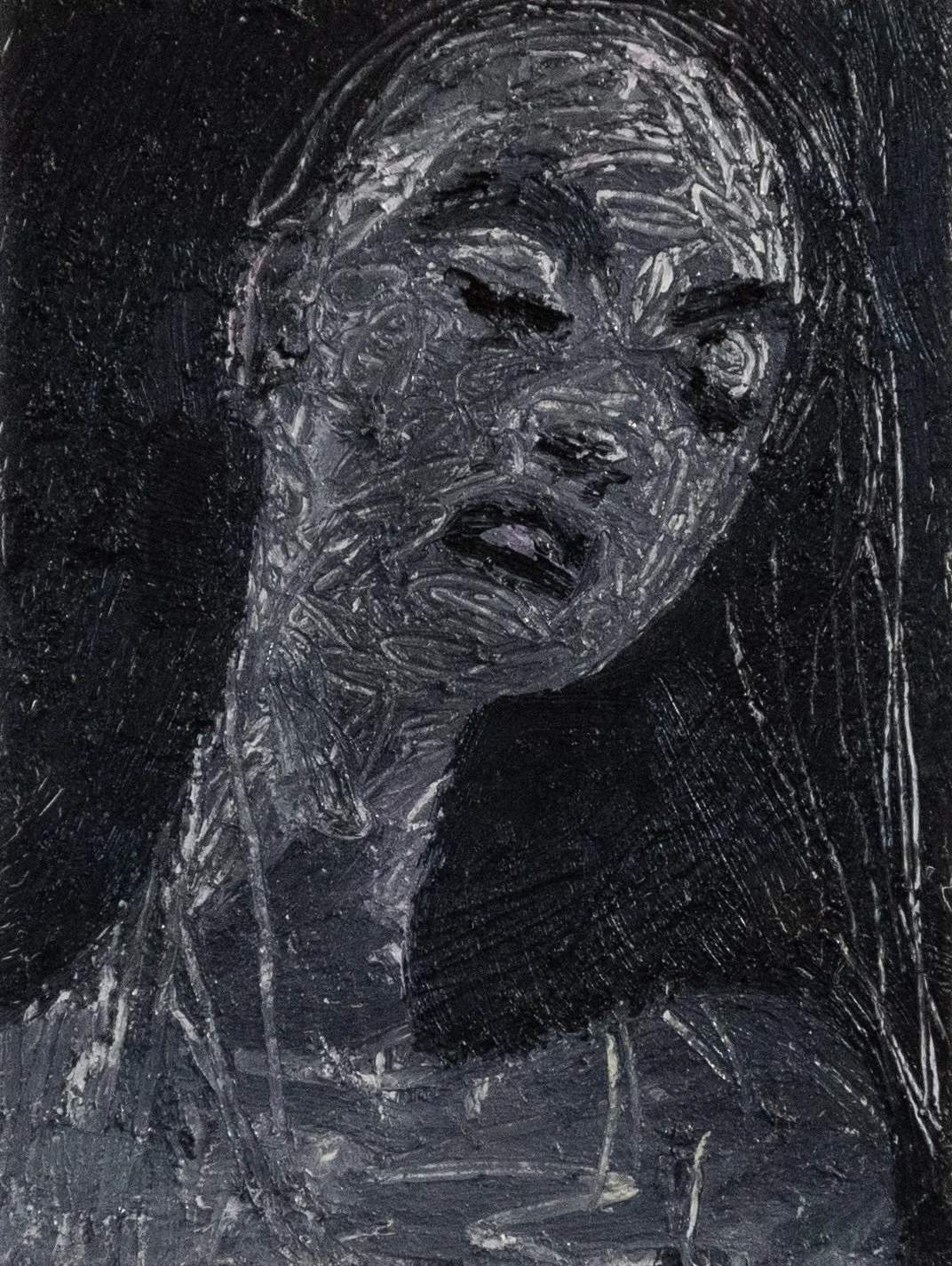 Dan Coombs, 'Woman', 2025, oil on canvas, 30 x 20 cm / 12 x 8 in