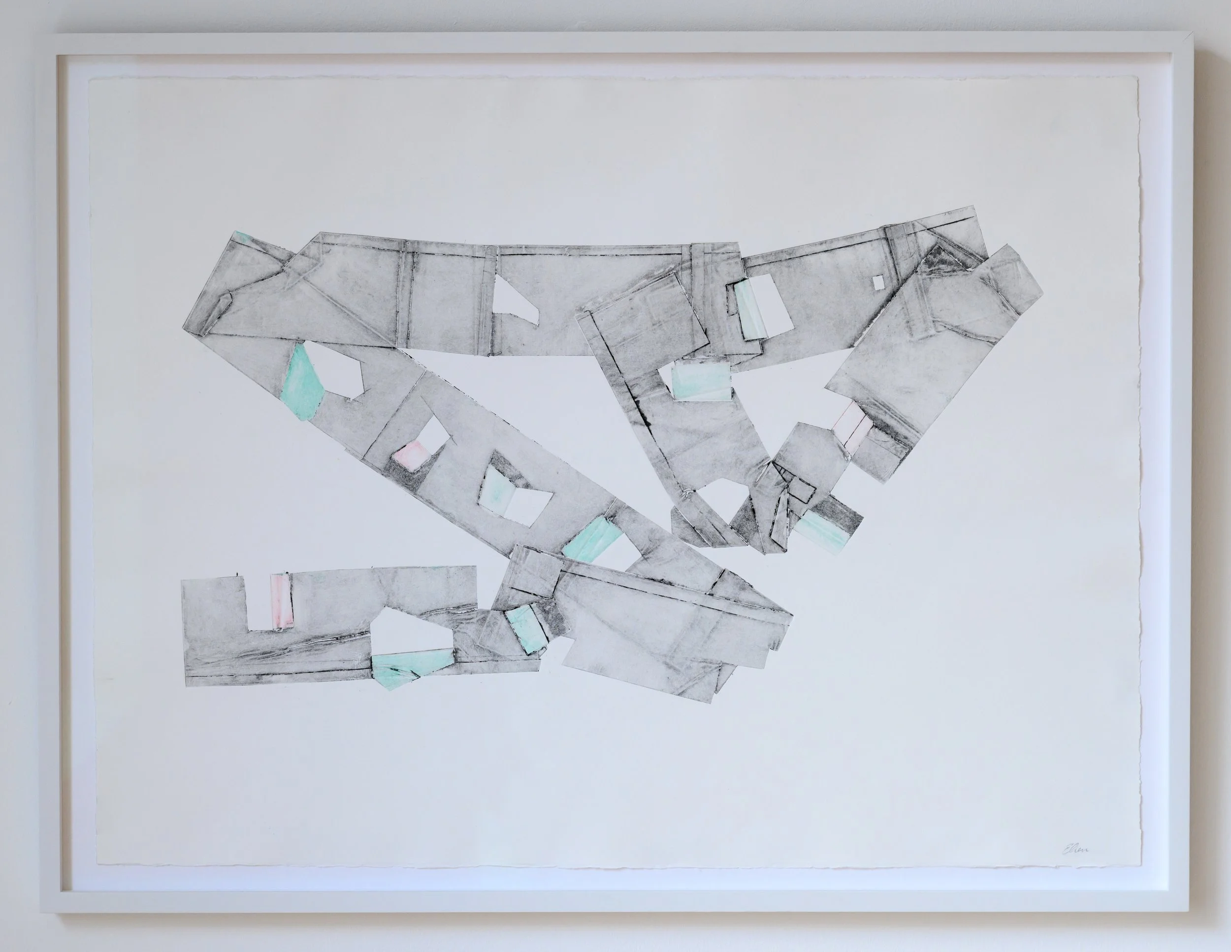 Eliza Owen,
'Twisting Through',
2025,
Dry point print on Somerset satin paper,
56 x 76 cm / 22 x 30 in,
Variable edition of 2