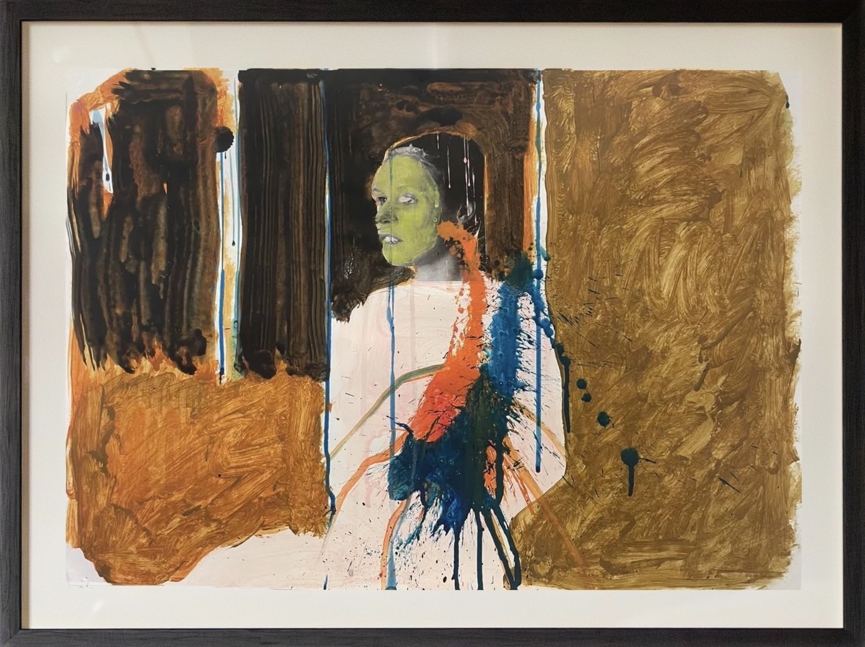 Dan Coombs, 'Woman', 2021, acrylic and collage, framed 53 x 70 cm / 21 x 27.5 in