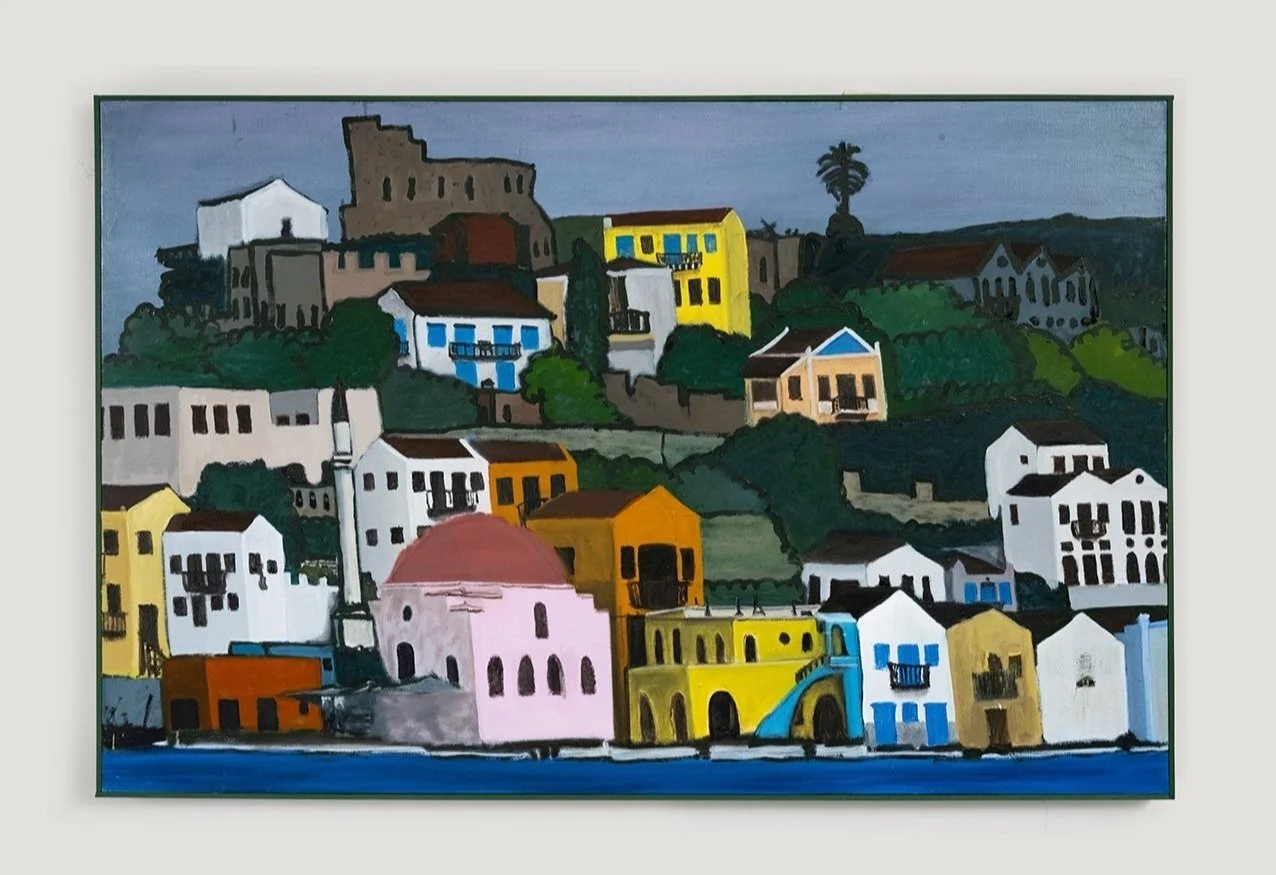 Norman Hyams, 'Island (Dark Sky)', 2024, oil on linen, artist-made-frame, 102 x 152 cm / 40 x 60 in