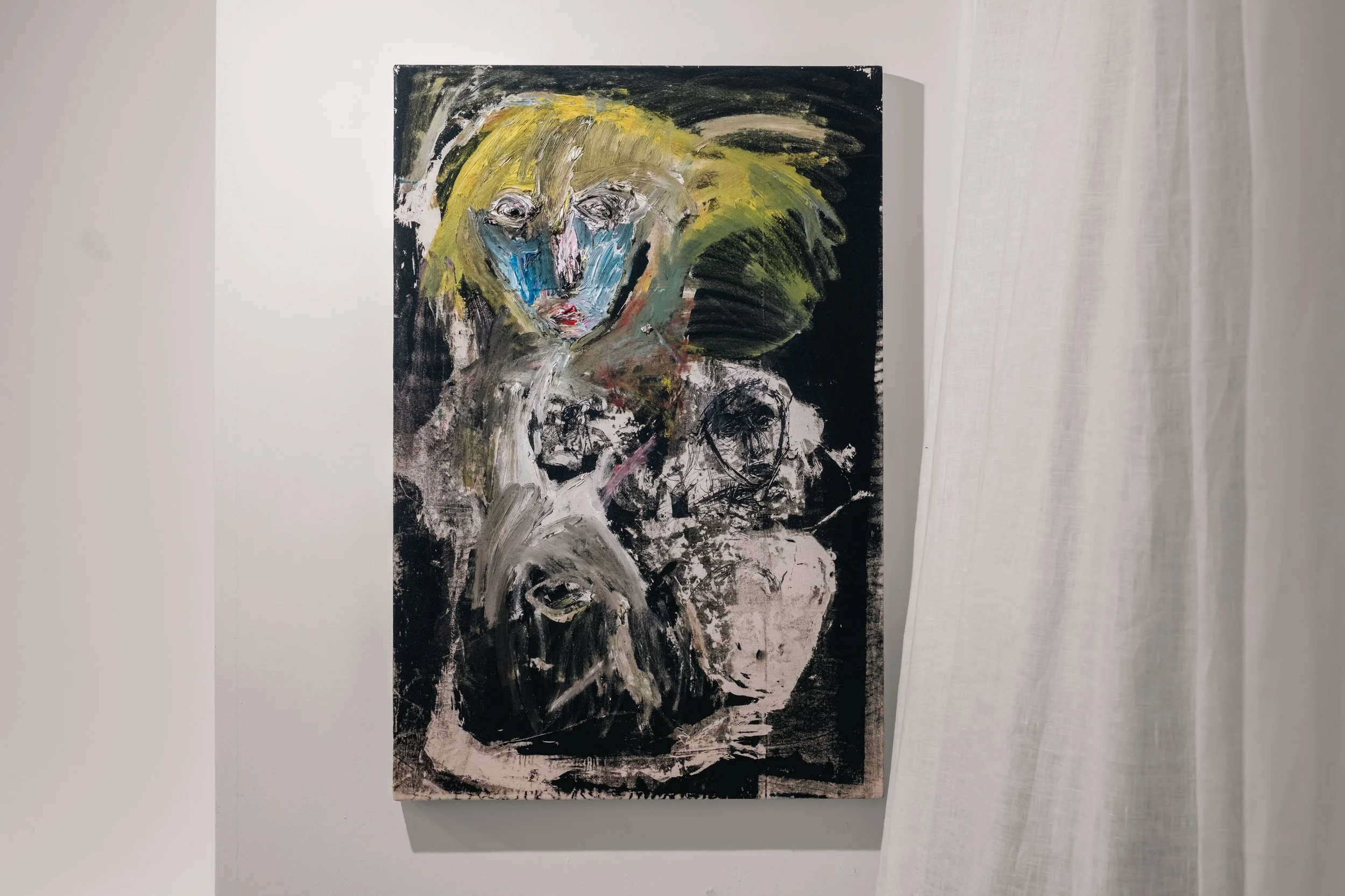 'Vanishing Vision', 2026, oil and silkscreen print on canvas, 52 x 78 cm