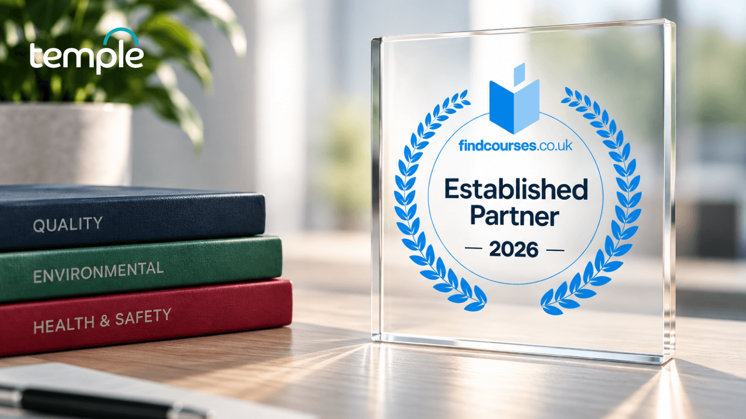 Temple recognised as an Established Partner 2026 by findcourses.co.uk