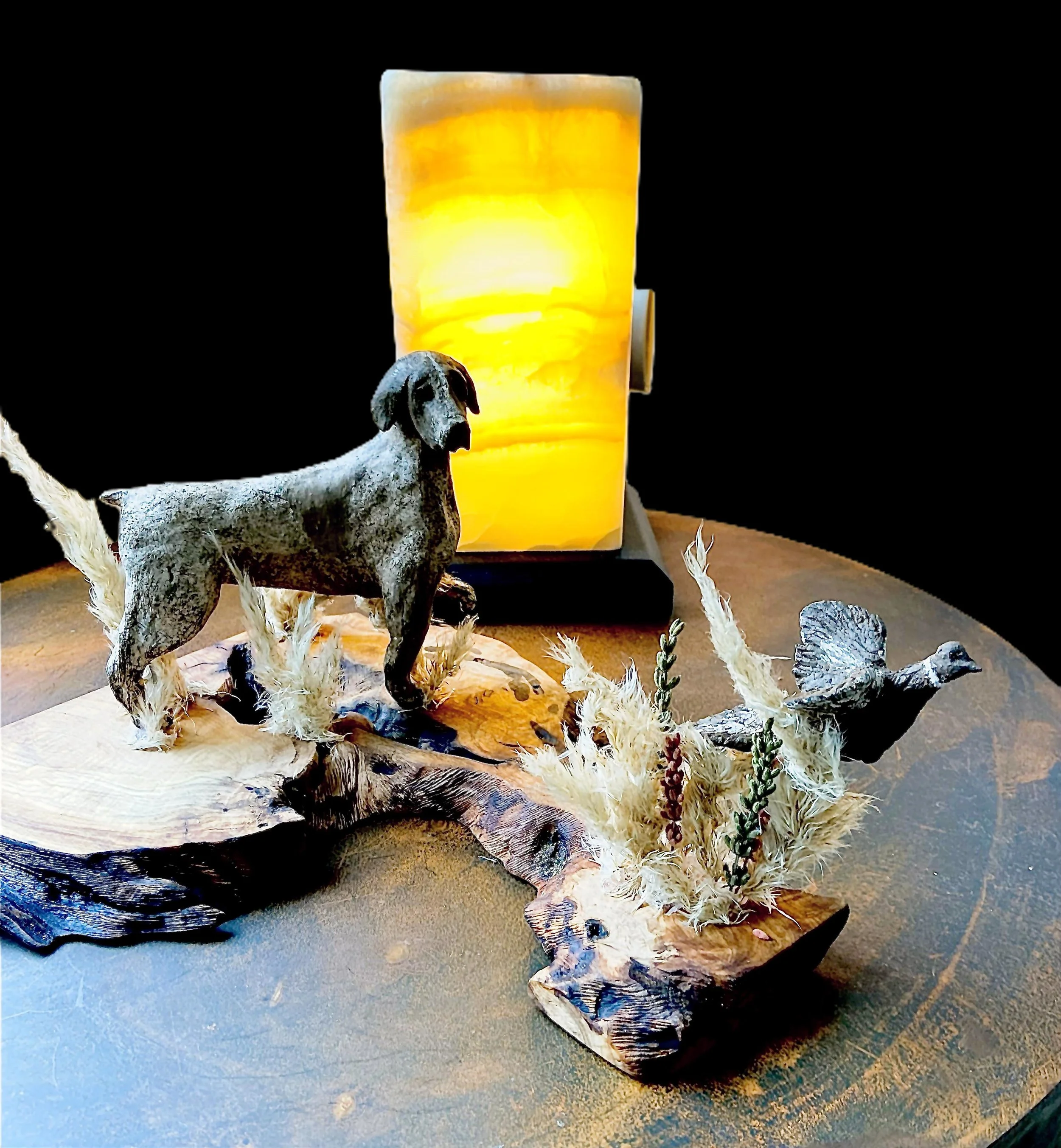 German Shorthaired Pointer Flushing (Clay Stoneware) 