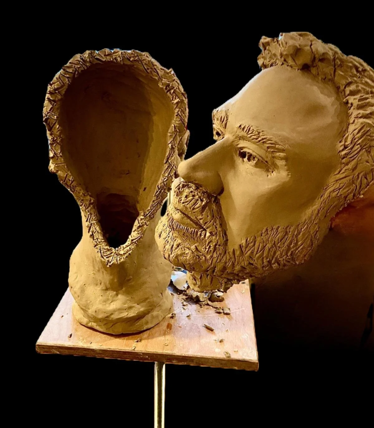 Male Portrait (Clay, process)