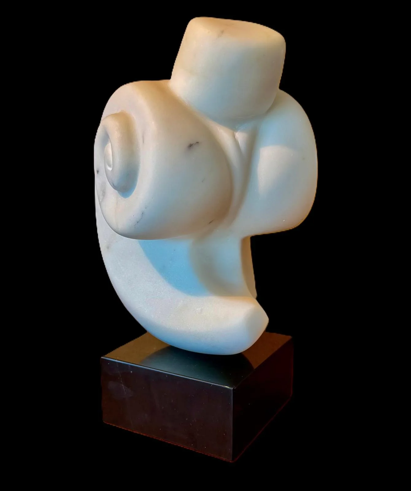 Hand carved from single block of Carrara statuary marble