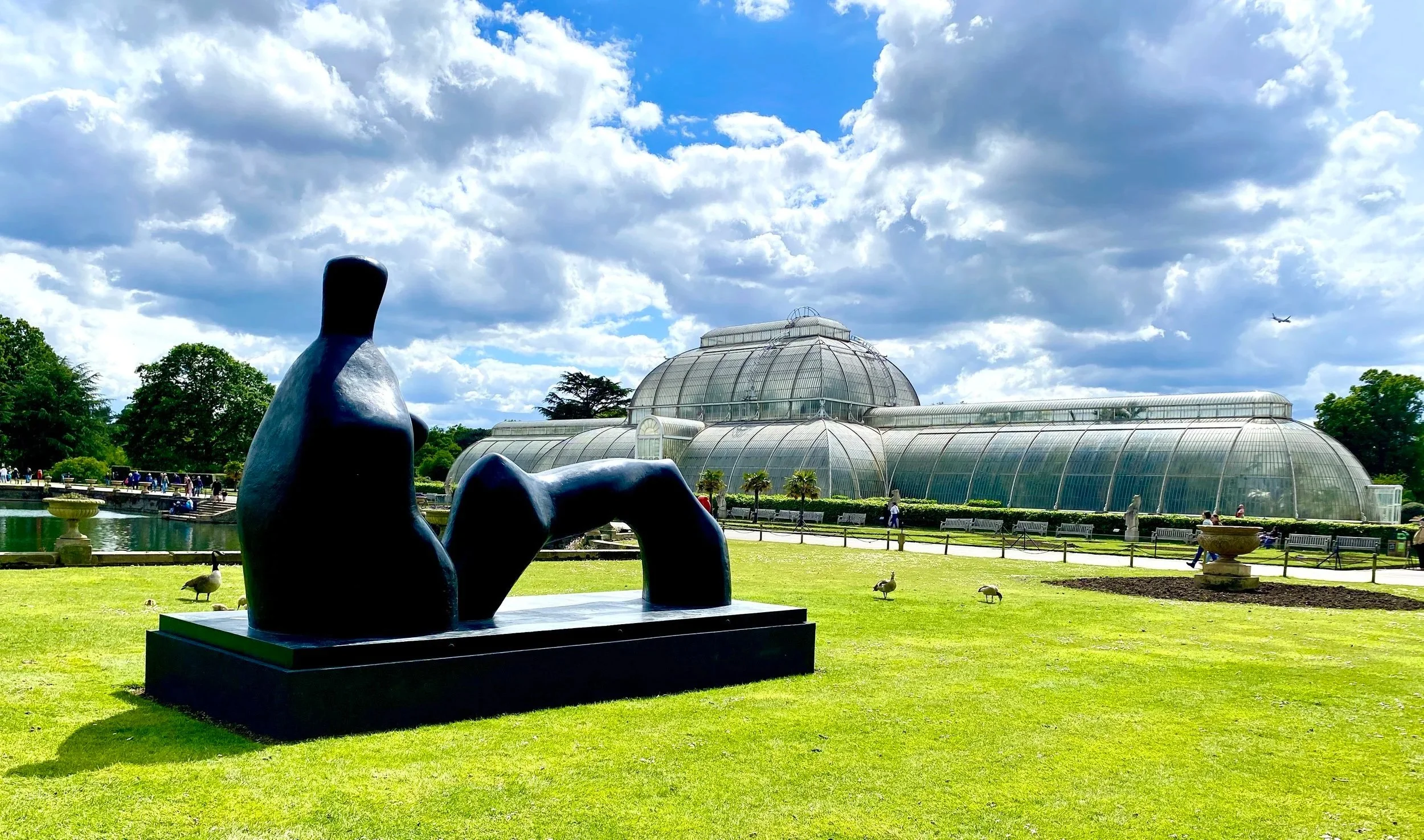 Henry Moore reclining figure at Kew Gardens, May 2026