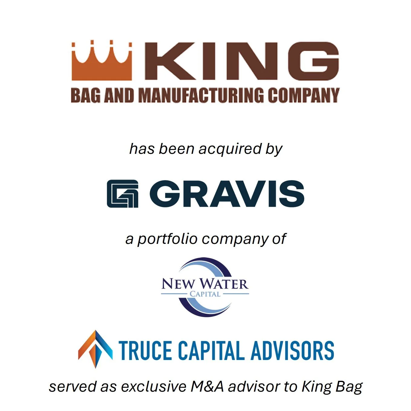 Truce Capital Advisors Leads the Sale of King Bag &amp; Manufacturing Co. to Gravis
