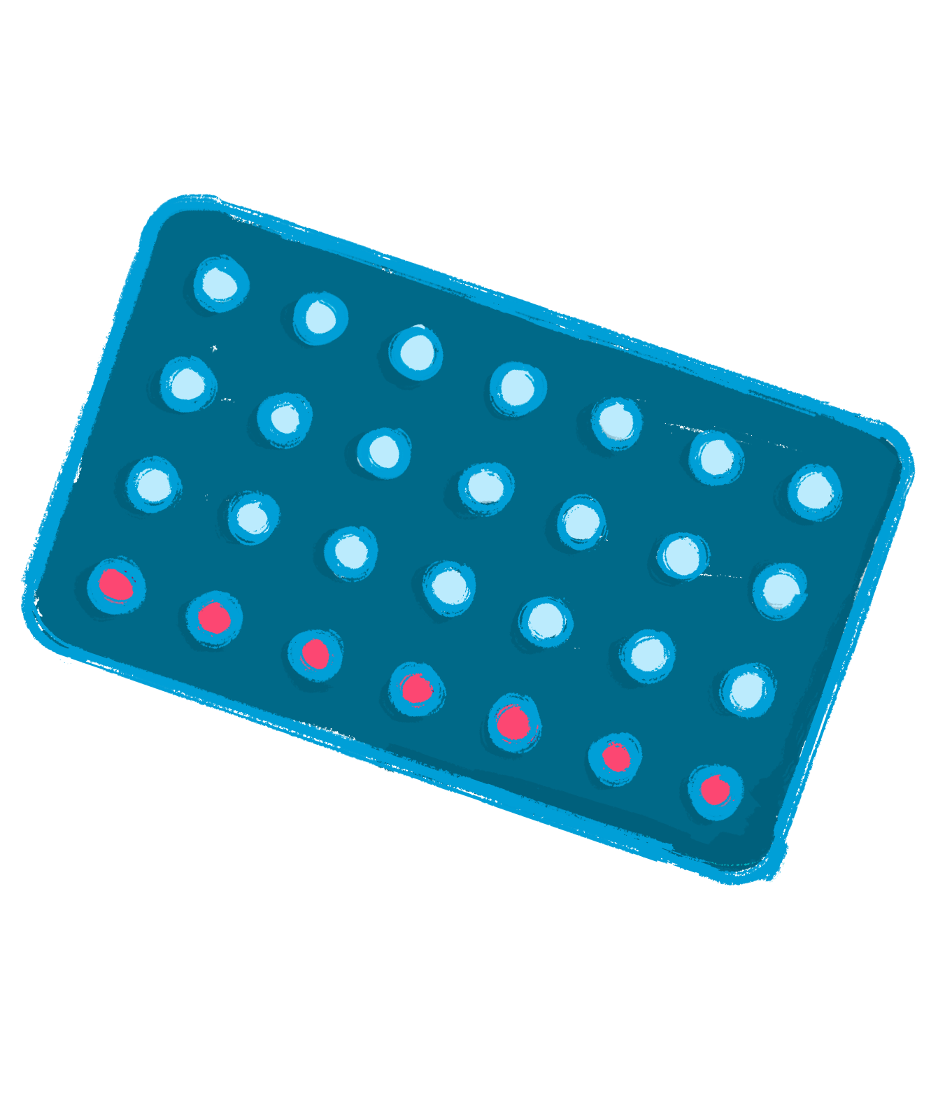 drawing of the birth control pill pack of 28 pills