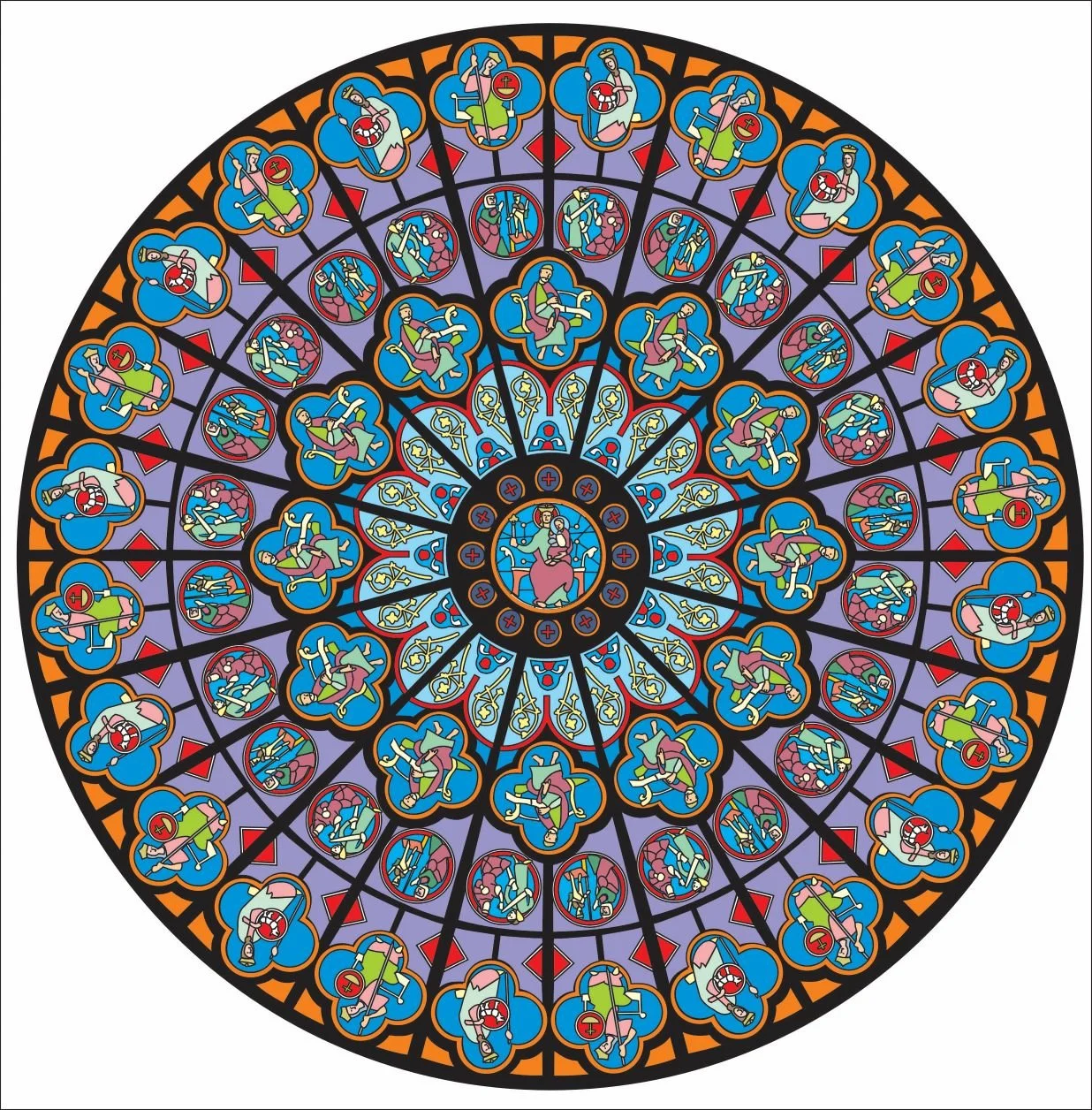 The West Rose Stained Glass Window (Created in CorelDRAW)
