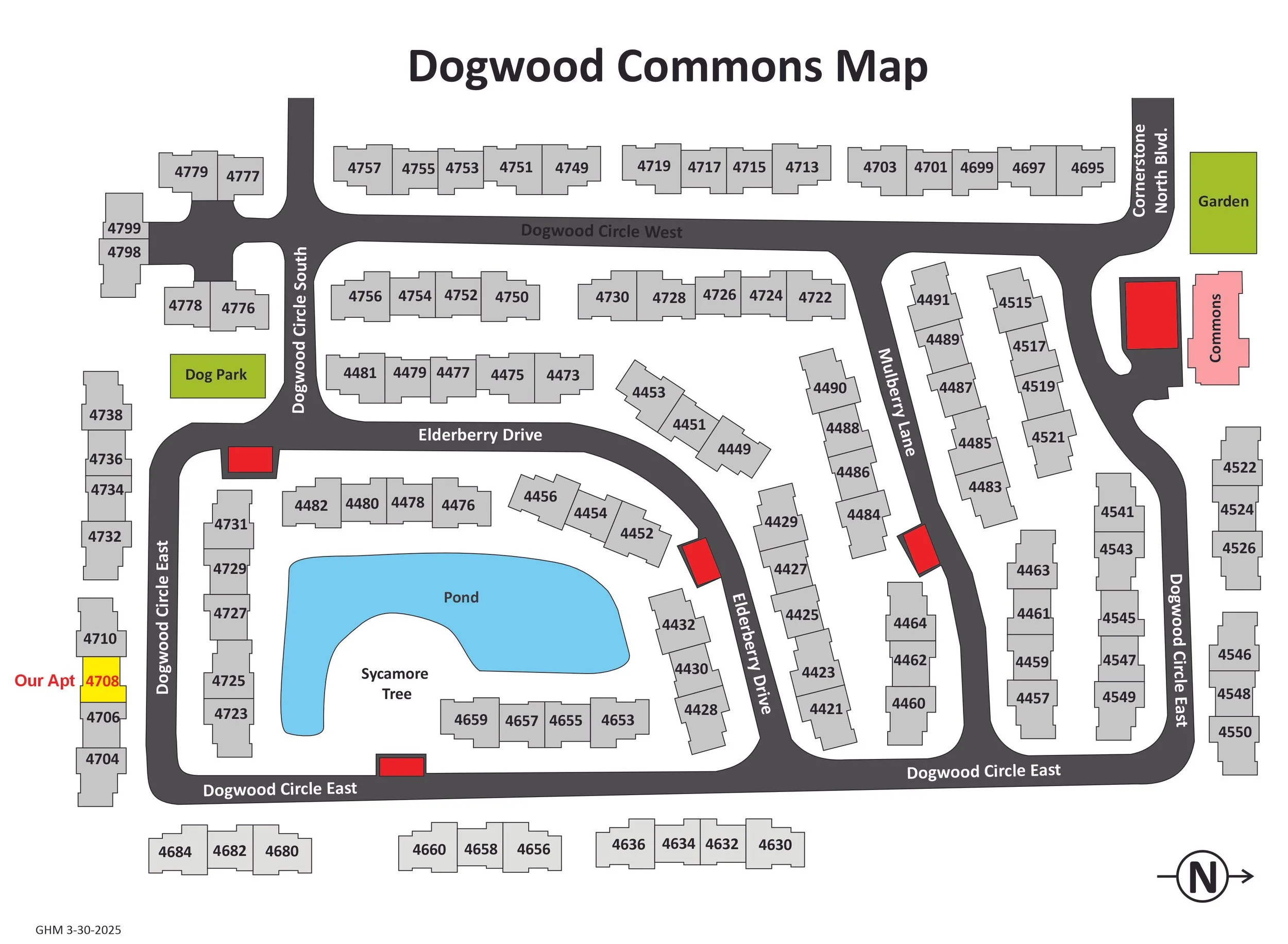 Parking spaces in RED