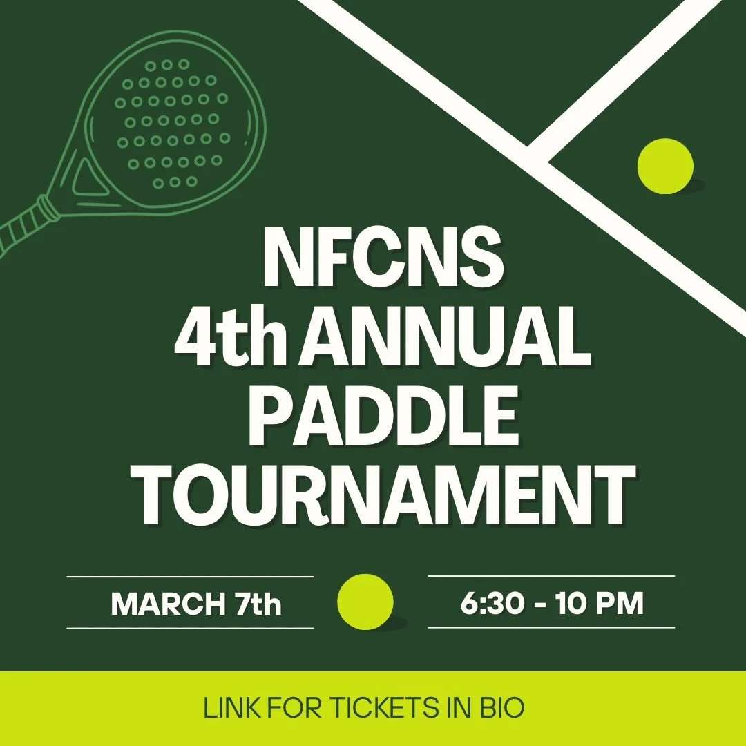 Get ready to serve up some fun at the NFCNS Fourth Annual Paddle Tournament! 🏓 Saturday, March 7th
🎟️ Tickets available in bio 🎟️ 

This year, we&rsquo;ll have two flights: Beginner and Advanced &mdash;you decide how competitive you want to be! Al