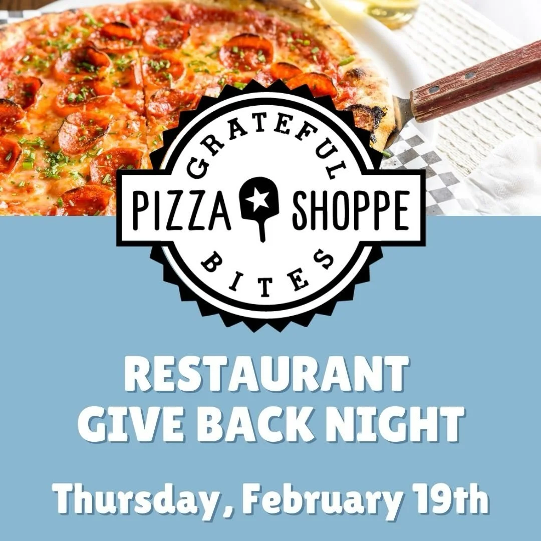 Make it a pizza night with Grateful Bites on Thursday, February 19th! 🍕15% of all in-store and online sales that day will be donated back to NFCNS! 

Open 12-7pm