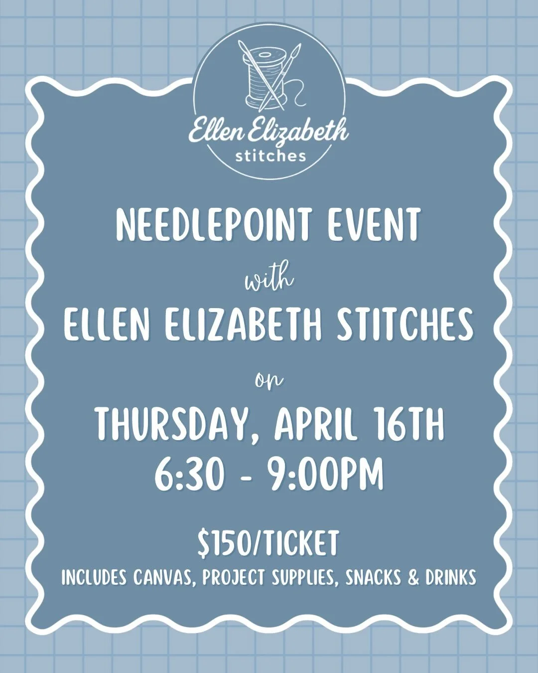 🪡Join NFCNS parents for a creative night out with @ellen_elizabeth_stitches ! Your ticket includes a canvas, project supplies, snacks &amp; drinks! No experience needed! 
🗓️Thursday, April 16th 
⏰6:30-9pm (Instruction starts at 7pm)
📍The Colnitis&