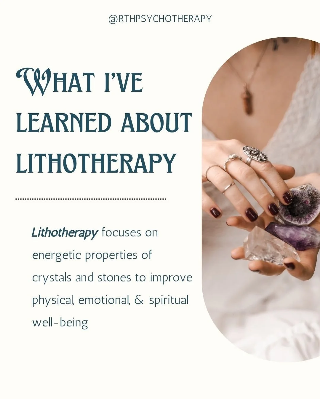 I&rsquo;ve been learning a lot about lithotherapy lately! 🪨 💎 I&rsquo;ve always had a draw to stones &amp; crystals. Yes, I l am someone who keeps crystals in my wallet, under my pillow, and use them around my bathtub. And guess what?! Crystals rea