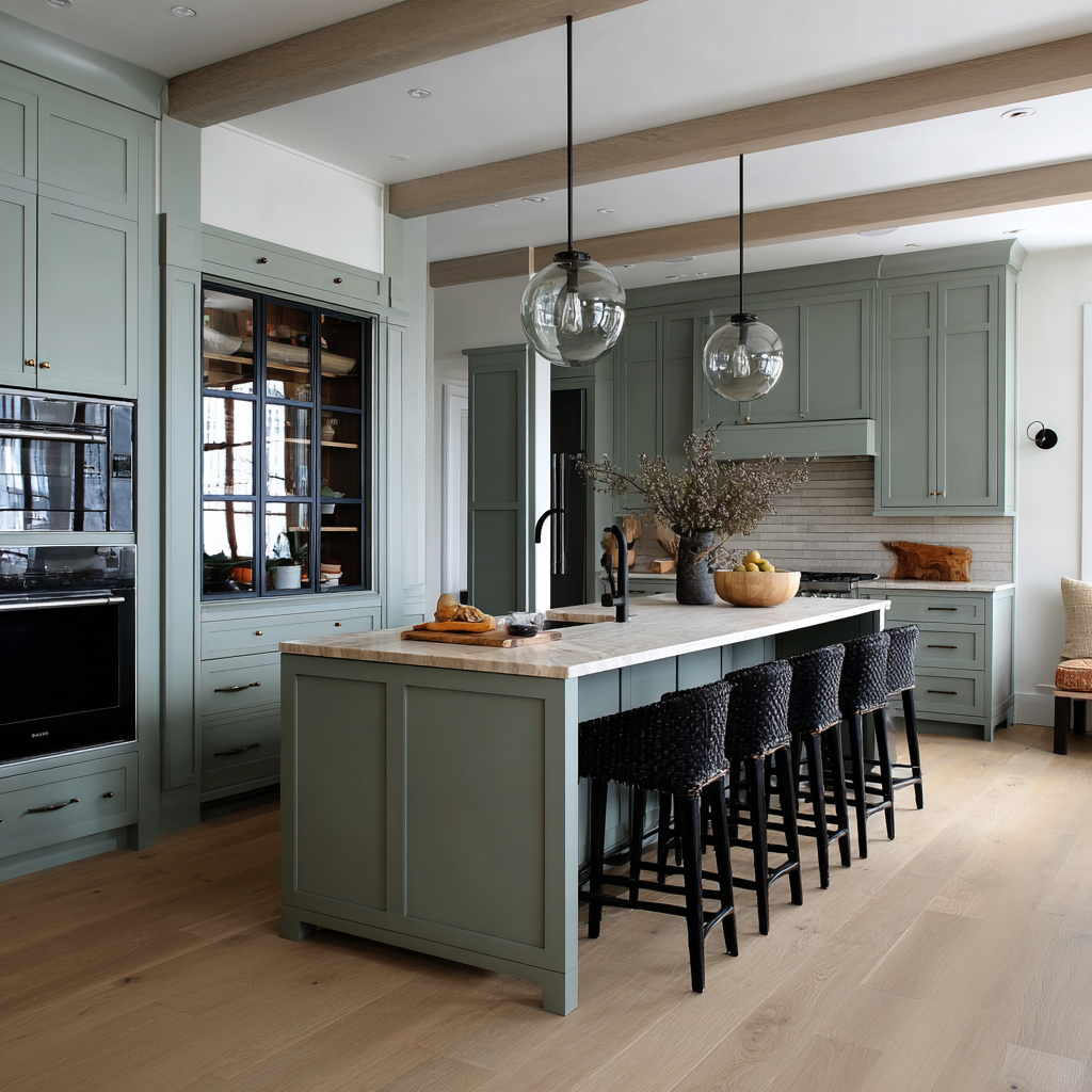 Green Kitchen Cabinets