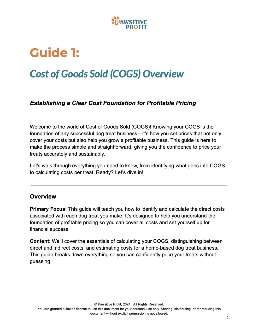 Guide 1: Master Your COGS