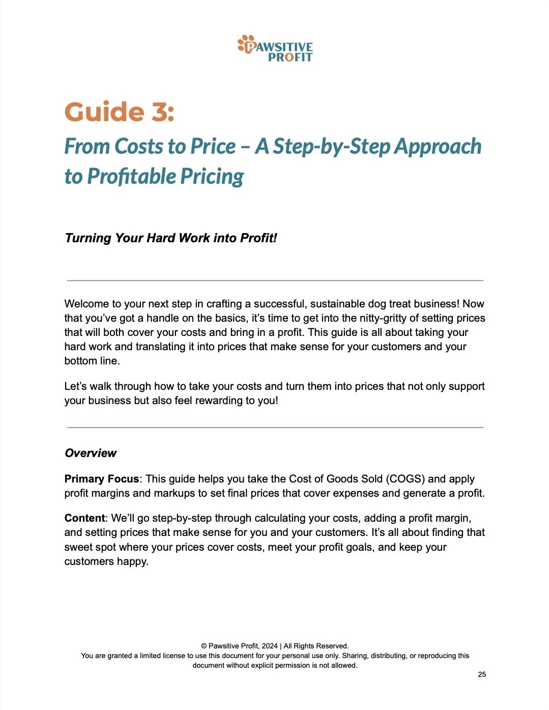 Guide 3: Turn Costs into Profit