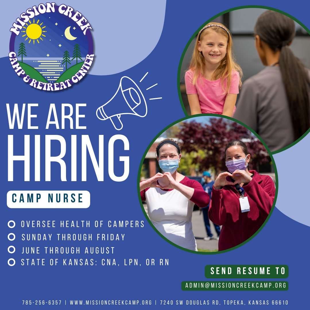 Join Mission Creek Camp as our Summer Camp Nurse and be a vital part of our mission to provide a safe and inclusive summer camp experience where health and well-being are top priorities.

Your journey to making a difference begins here.

Apply online