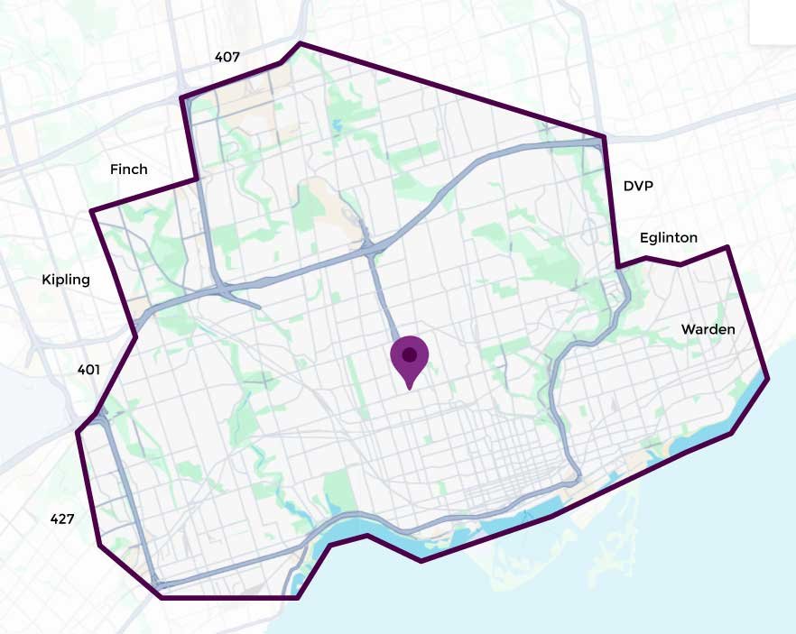 Map of Pukka's delivery zone