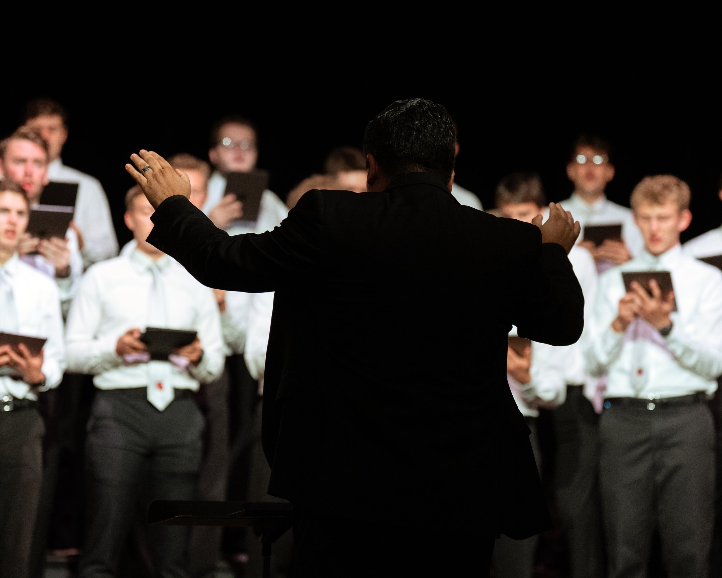 Benjamin conducts the Southern Virginia University Men's Chorus in their Fall 2026 concert