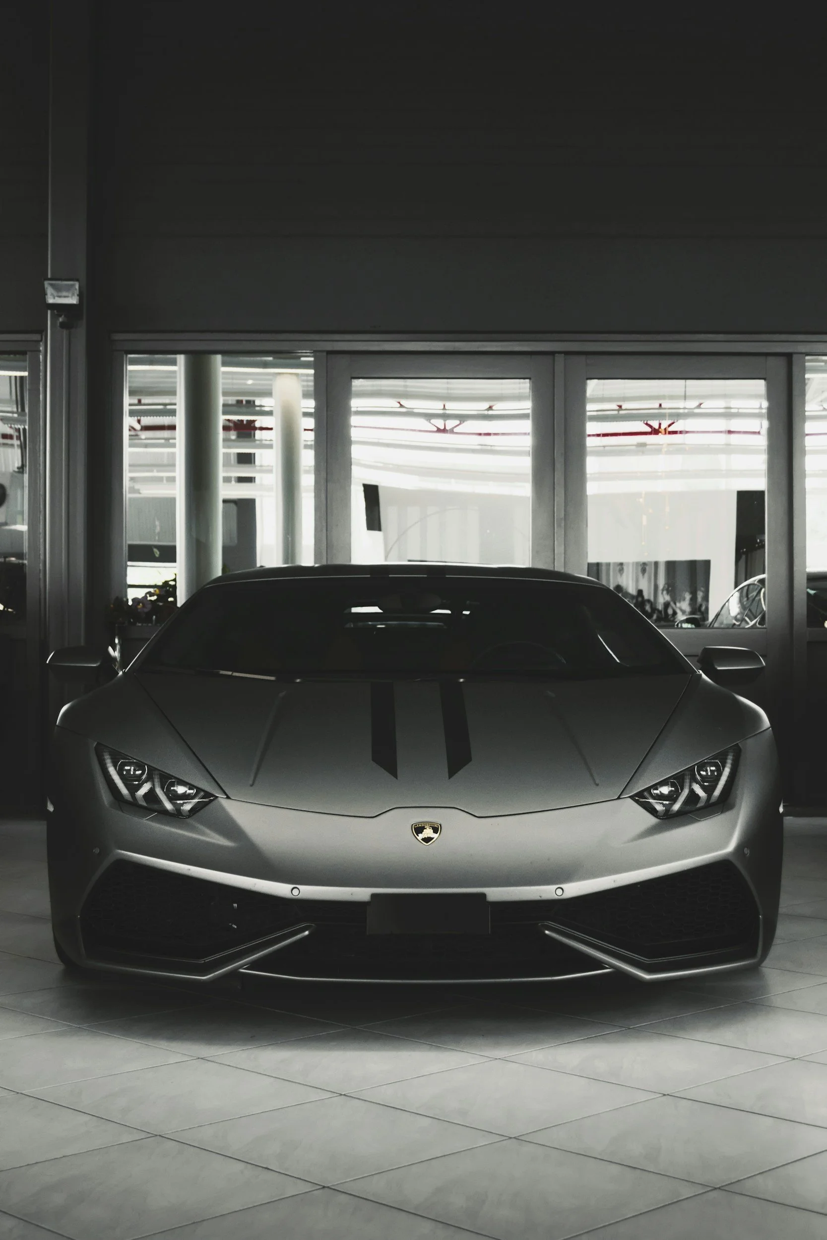 exotic sportscar in luxury garage