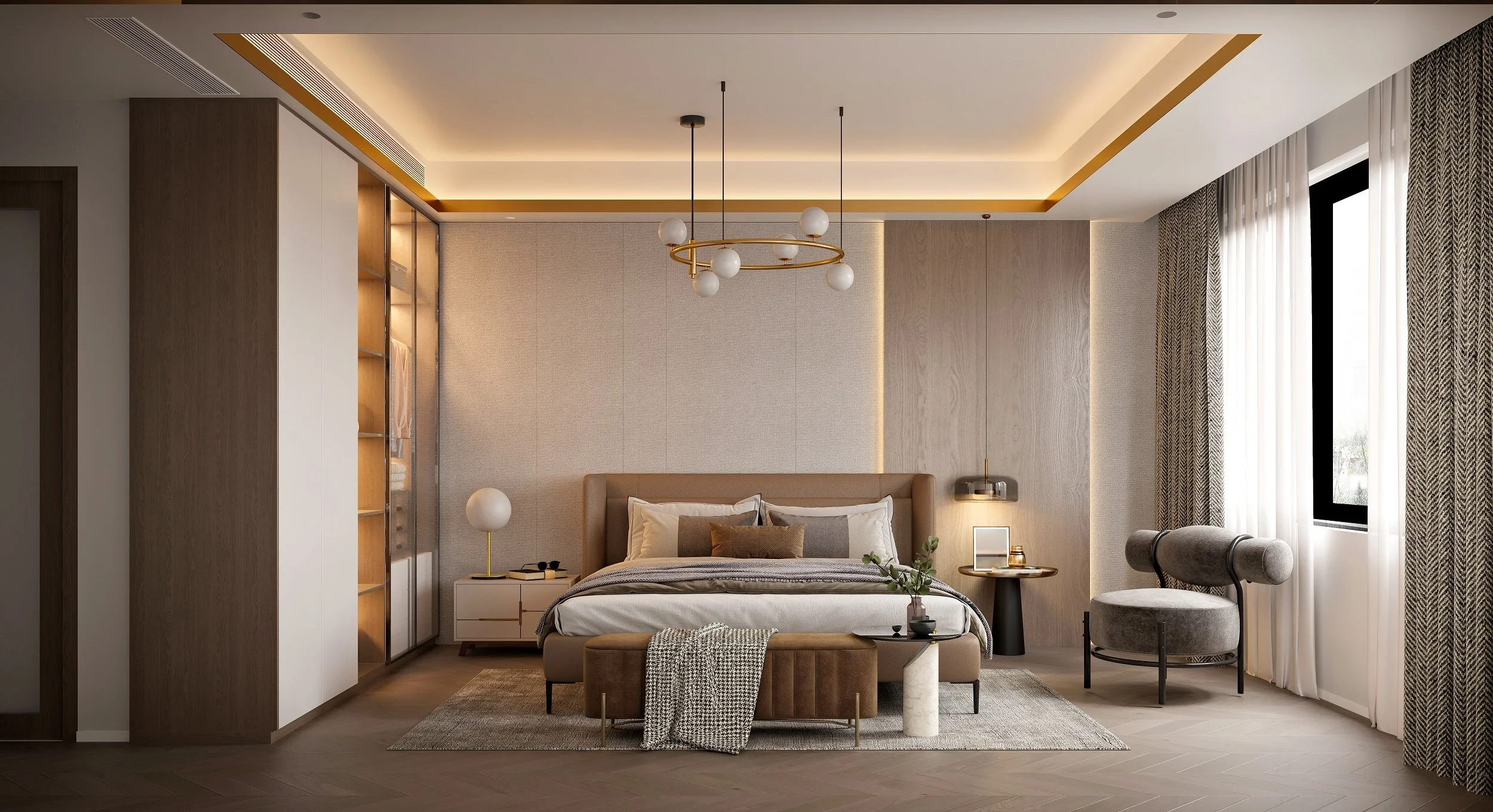 interior of luxury hotel room