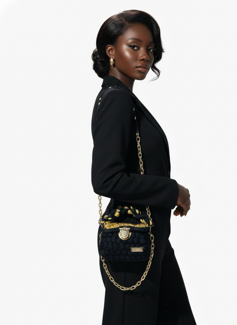 Gilliam Pro |Rope Handle | Black Crossbody Bag