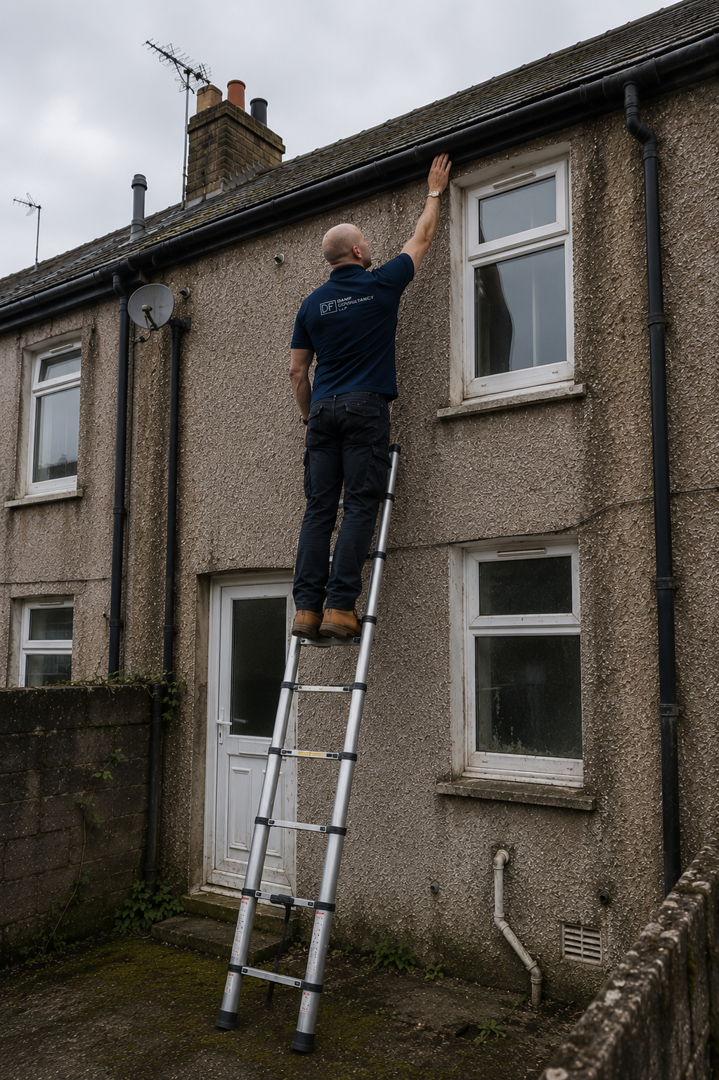 DF Damp Consultancy carrying out an external damp survey