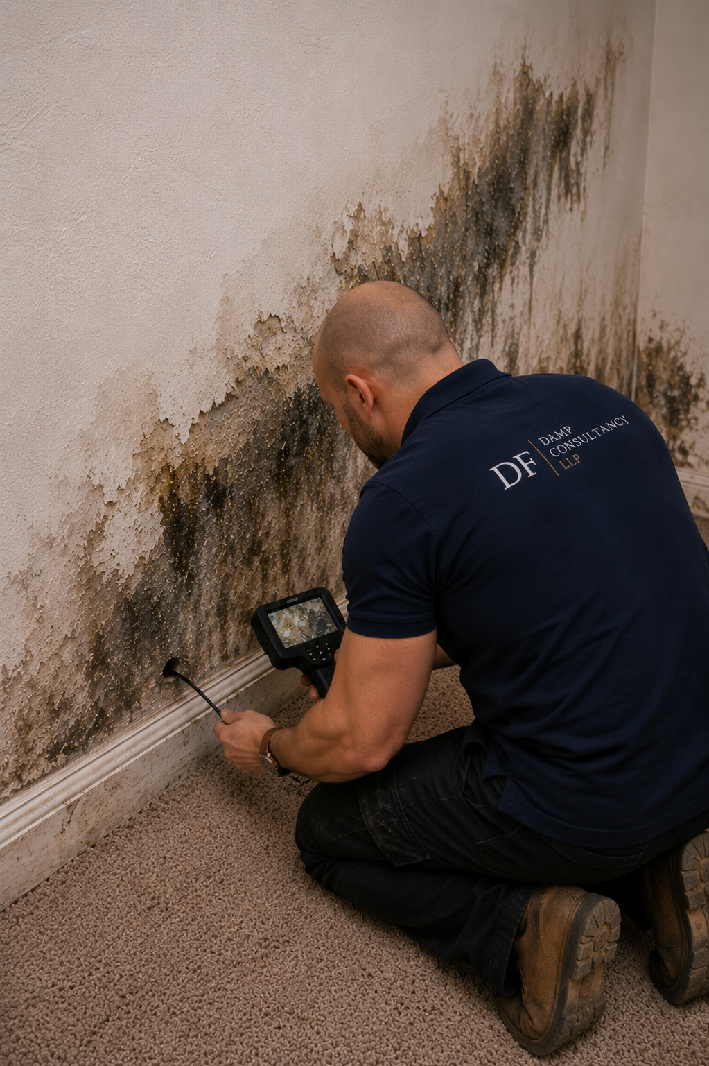 DF Damp Consultancy carrying out a borescope inspection