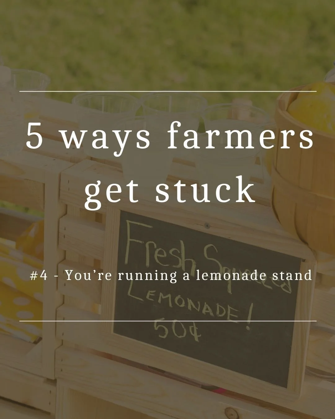 5 ways farmers get stuck - You’re running a lemonade stand