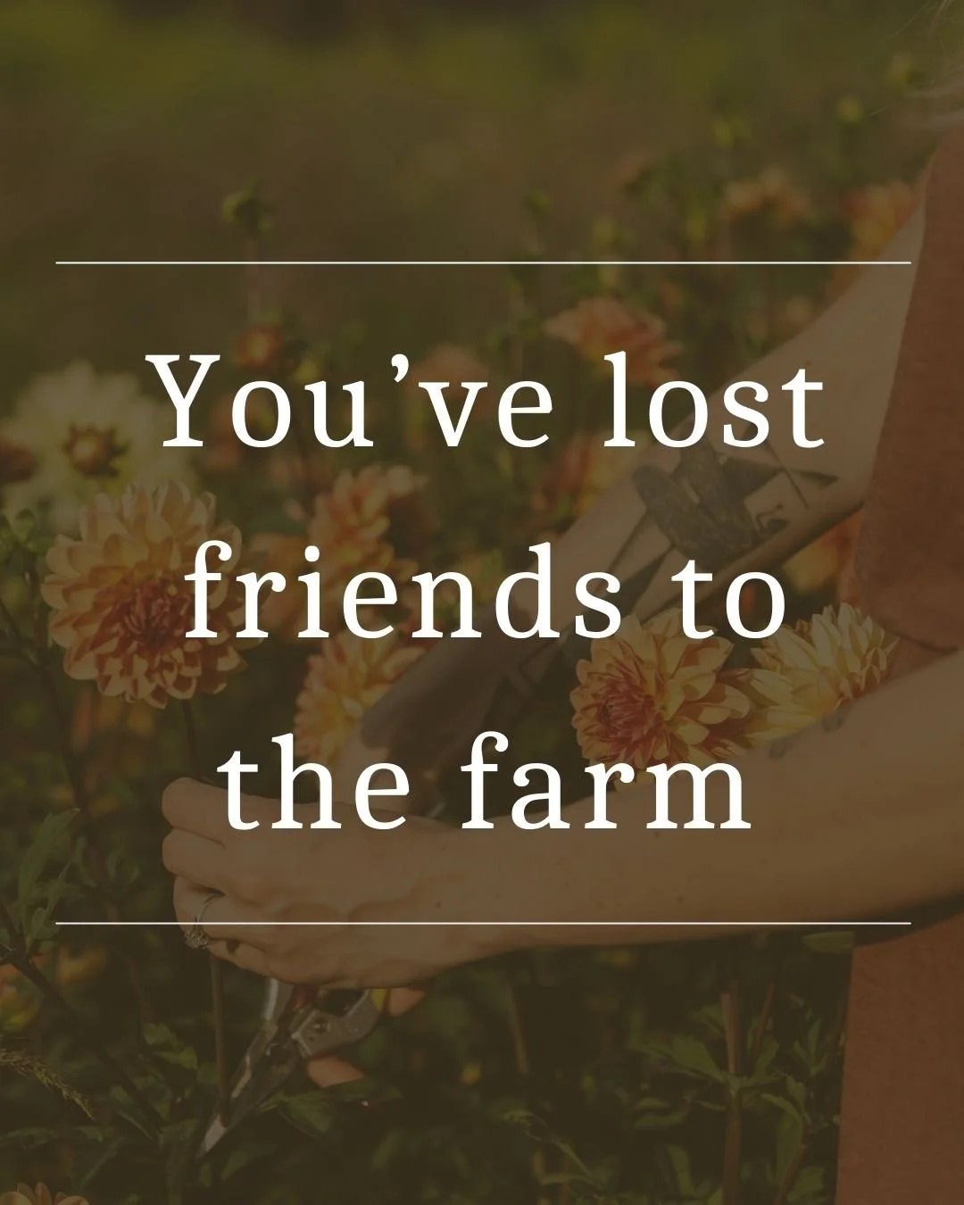 You’ve lost friends to the farm